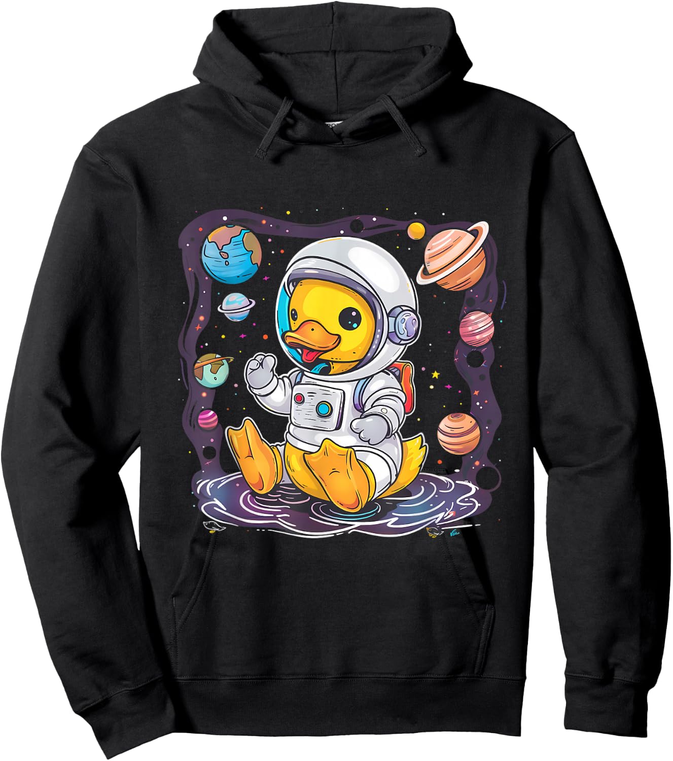 Rubber Duck Astronaut Space Rubber Duck Lover Science Planet Hoodie - Hoodie | Black