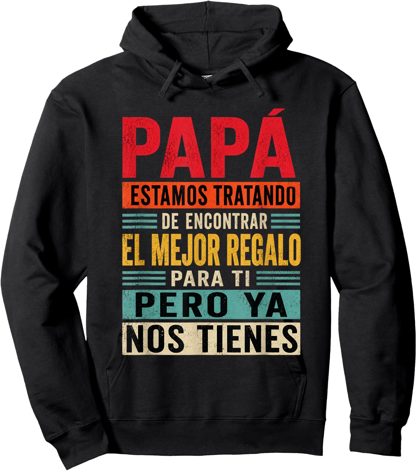 Dia Del Padre En Espanol Latino Funny Fathers Day Spanish Hoodie - Hoodie | Black