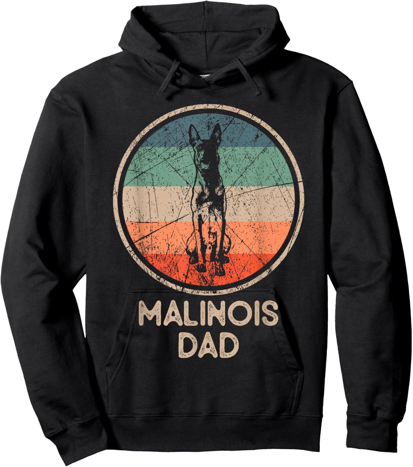 Malinois Dog – Vintage Malinois Dad Hoodie - Hoodie | Black