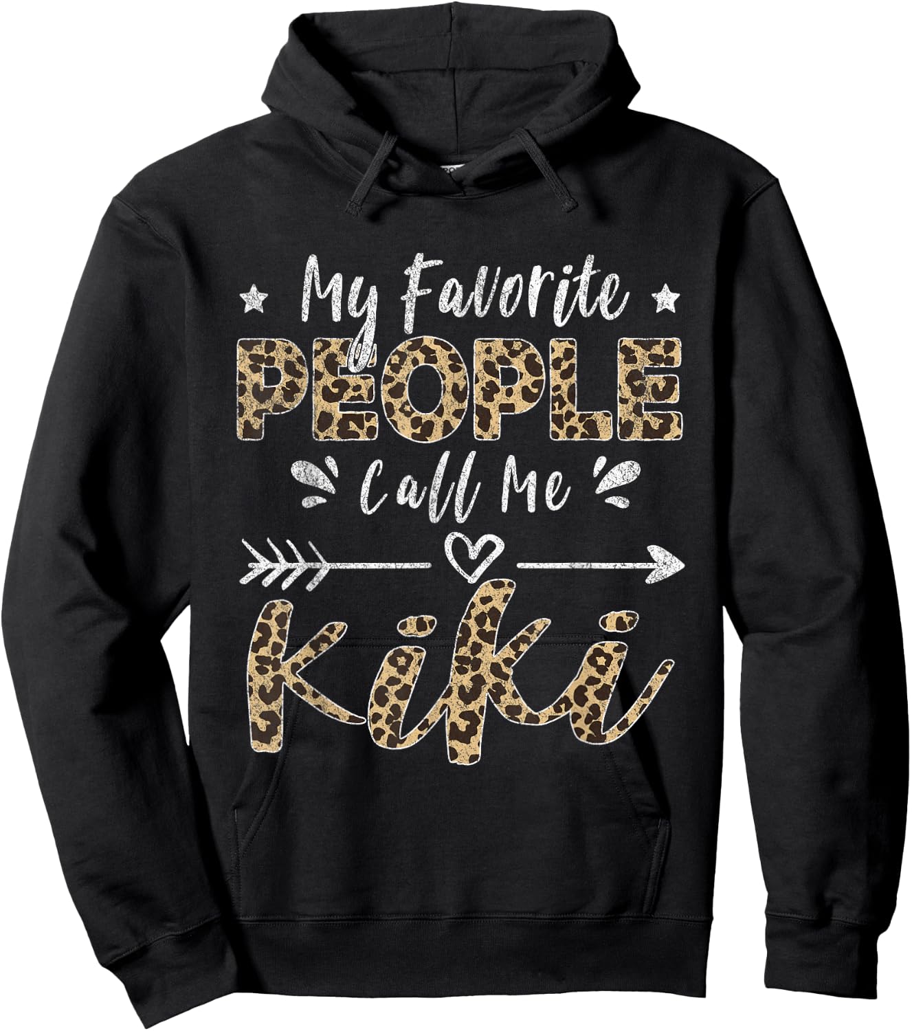 My Favorite People Call Me Kiki Leopard Hoodie - Hoodie | Black