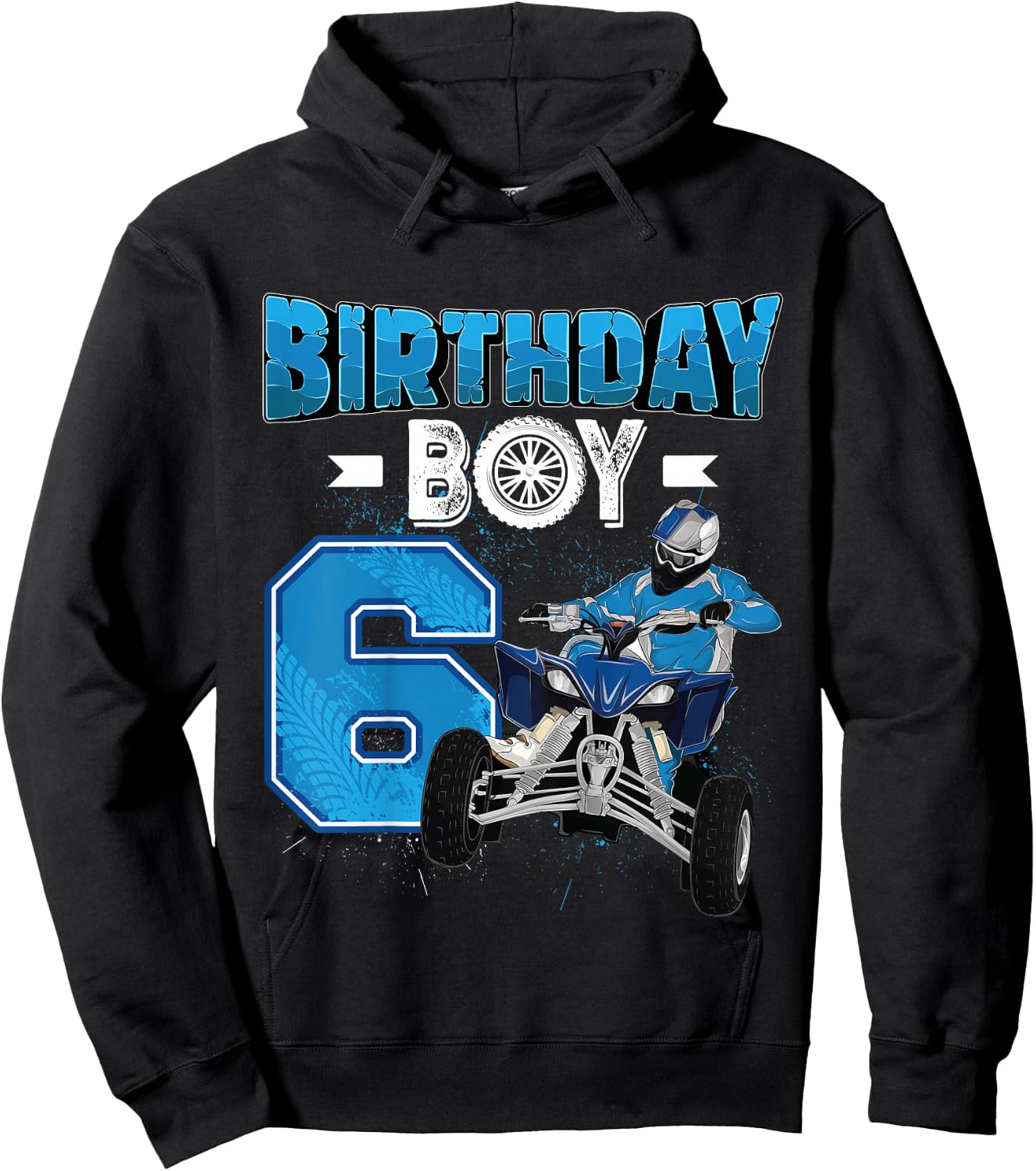 Kids 6 Years Old Quad ATV Four Wheeler 6th Birthday Boy , black, 80 Hoodie - Hoodie | Black
