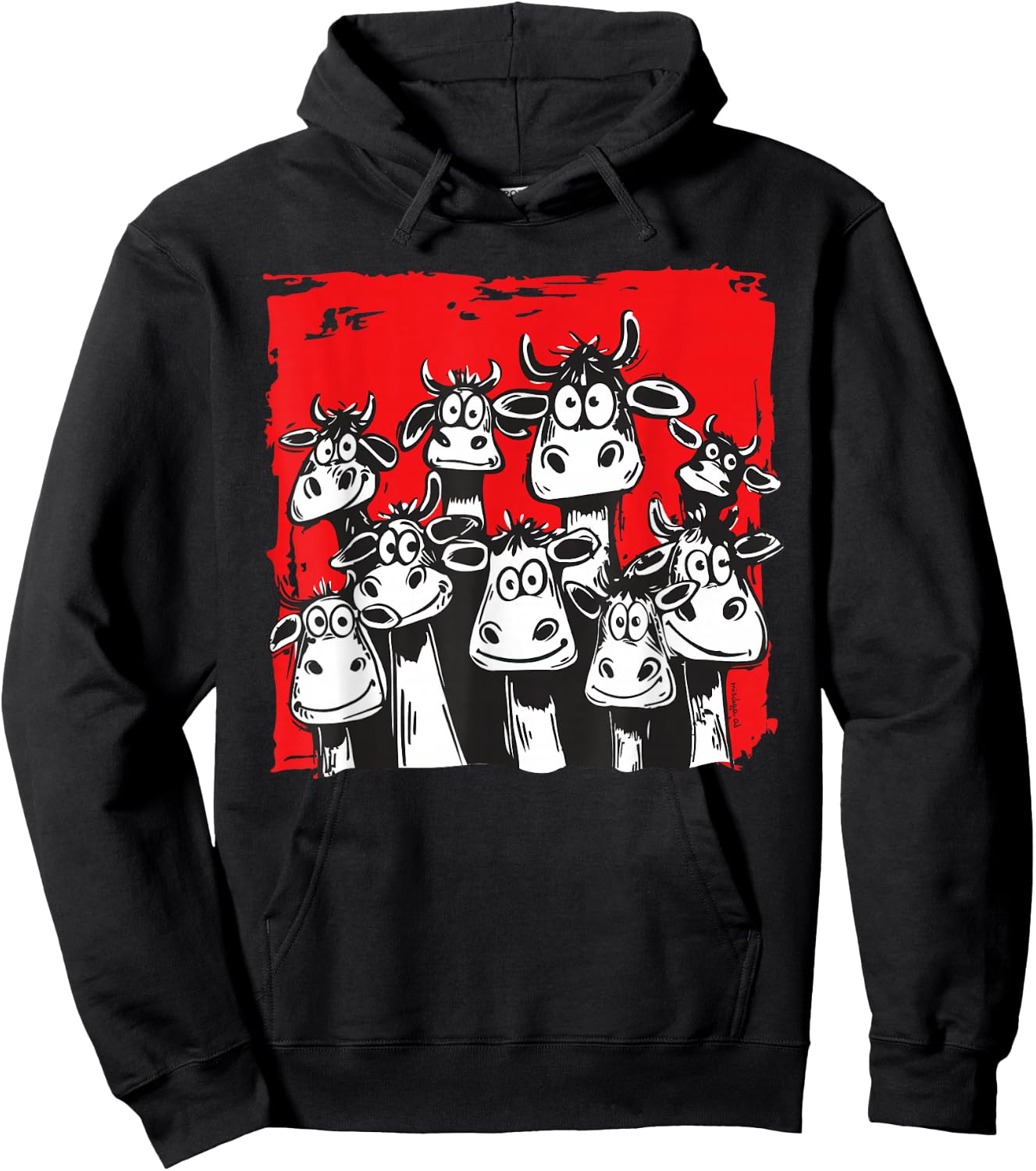 Funny Cow Faces Hoodie - Hoodie | Black