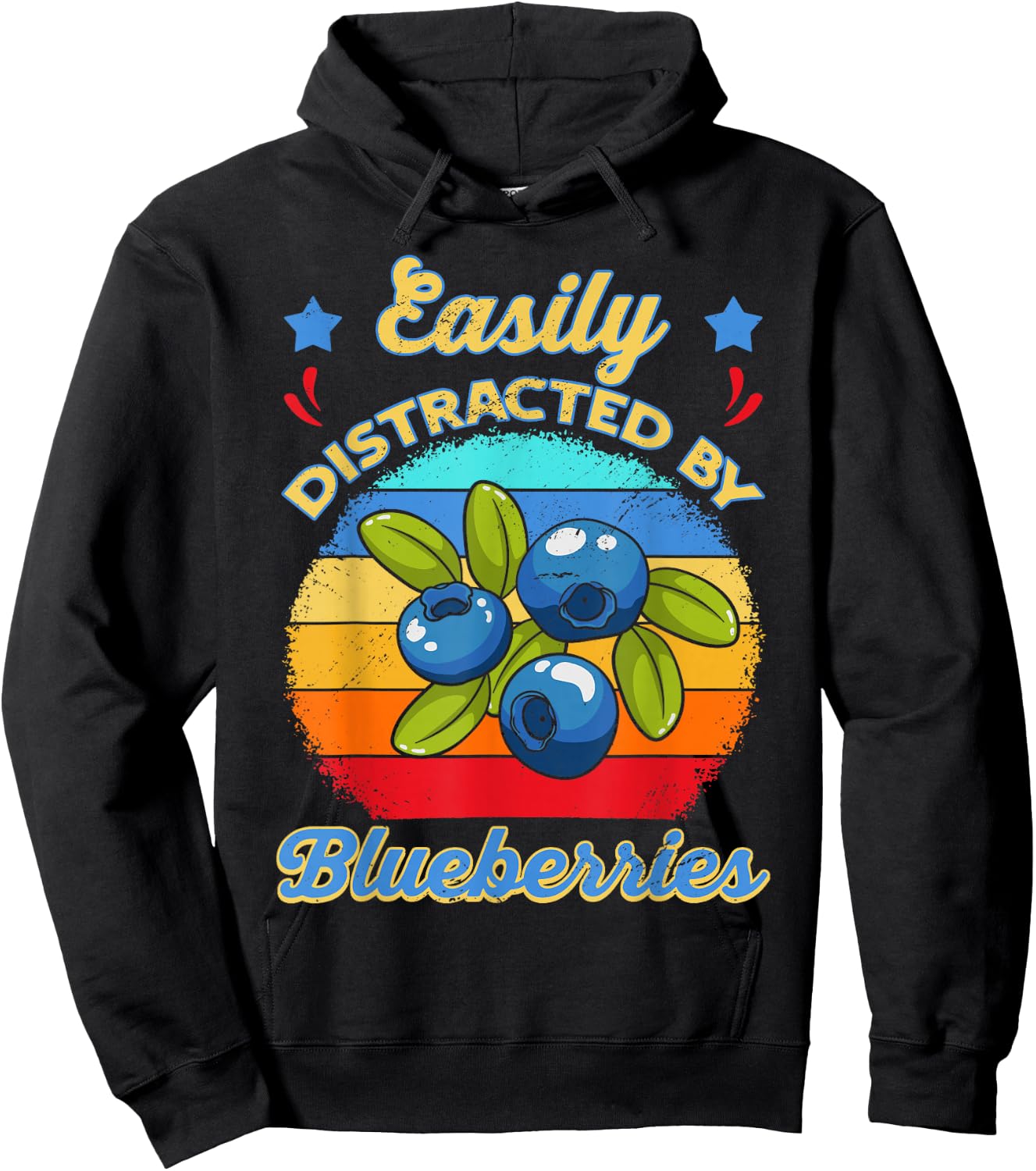 Vintage Blueberries Fruitivore Accessory Fruits Antioxidants Hoodie - Hoodie | Black
