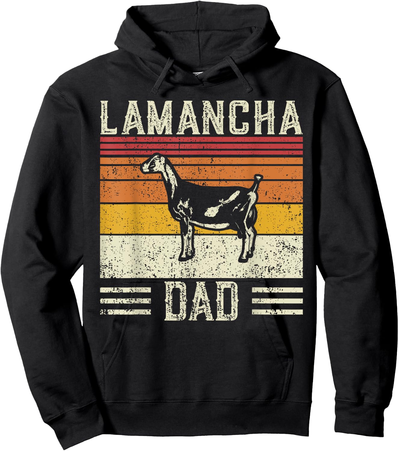 Best Goat Dad Men - Vintage LaMancha Hoodie - Hoodie | Black