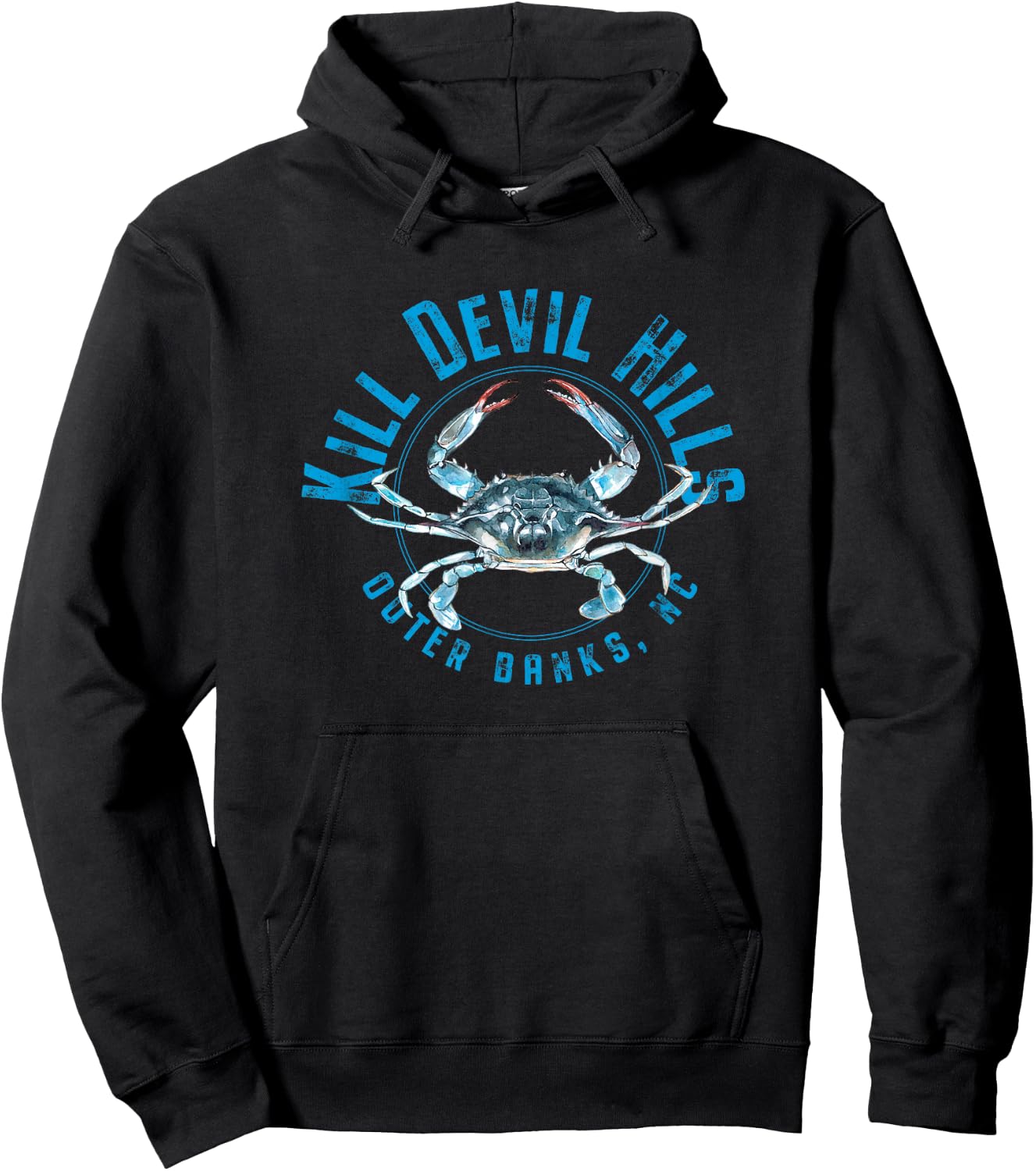 Kill Devil Hills North Carolina Blue Crab Hoodie - Hoodie | Black