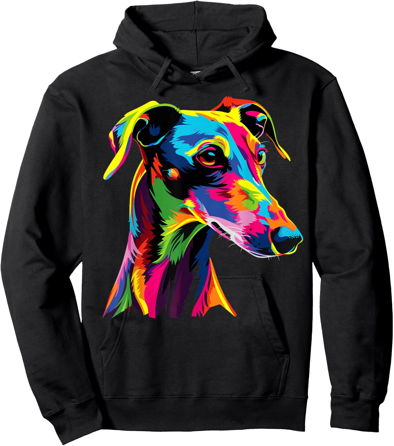 Windhund Hunde Bunte Farben Pop Art Greyhound Windhunde Hoodie - Hoodie | Black
