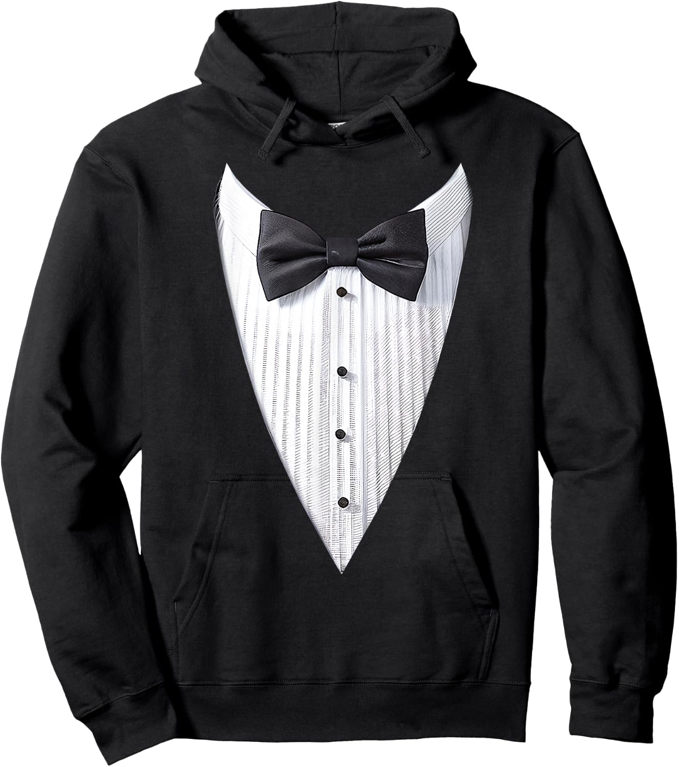 Tuxedo, Costume, Frac, Bowtie, Vest, Fake Tuxedo , Black, S Hoodie - Hoodie | Black