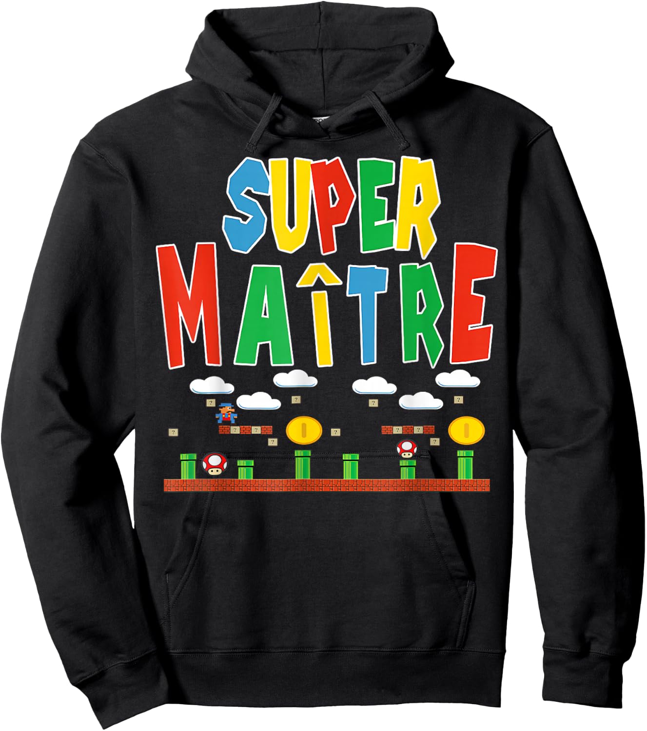Merci Master Gift Teacher Humour Super Master , Black, S Hoodie - Hoodie | Black