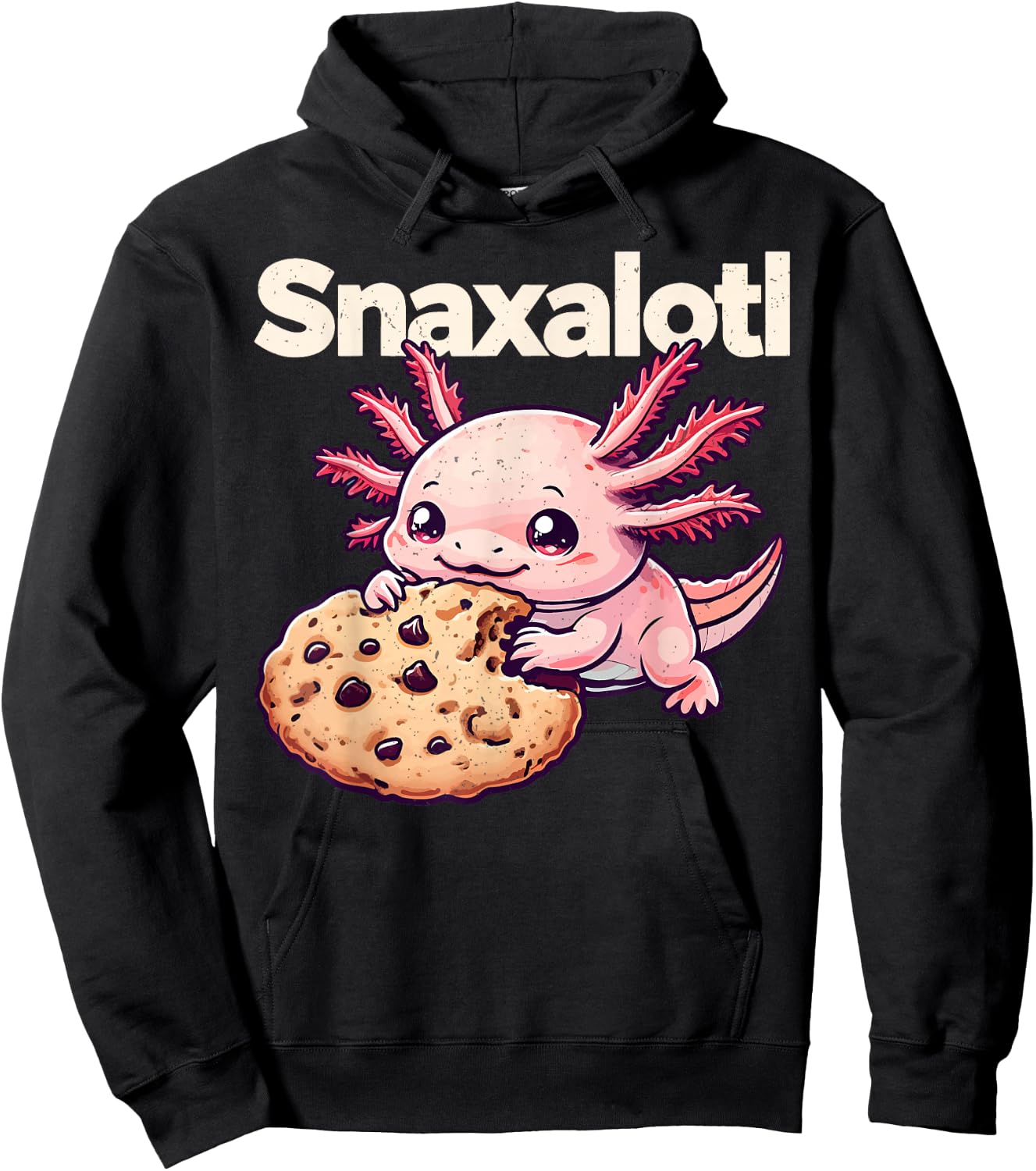 Funny Axolotl Snaxalotl Cookie Lover Axolotls Boys Girls Hoodie - Hoodie | Black