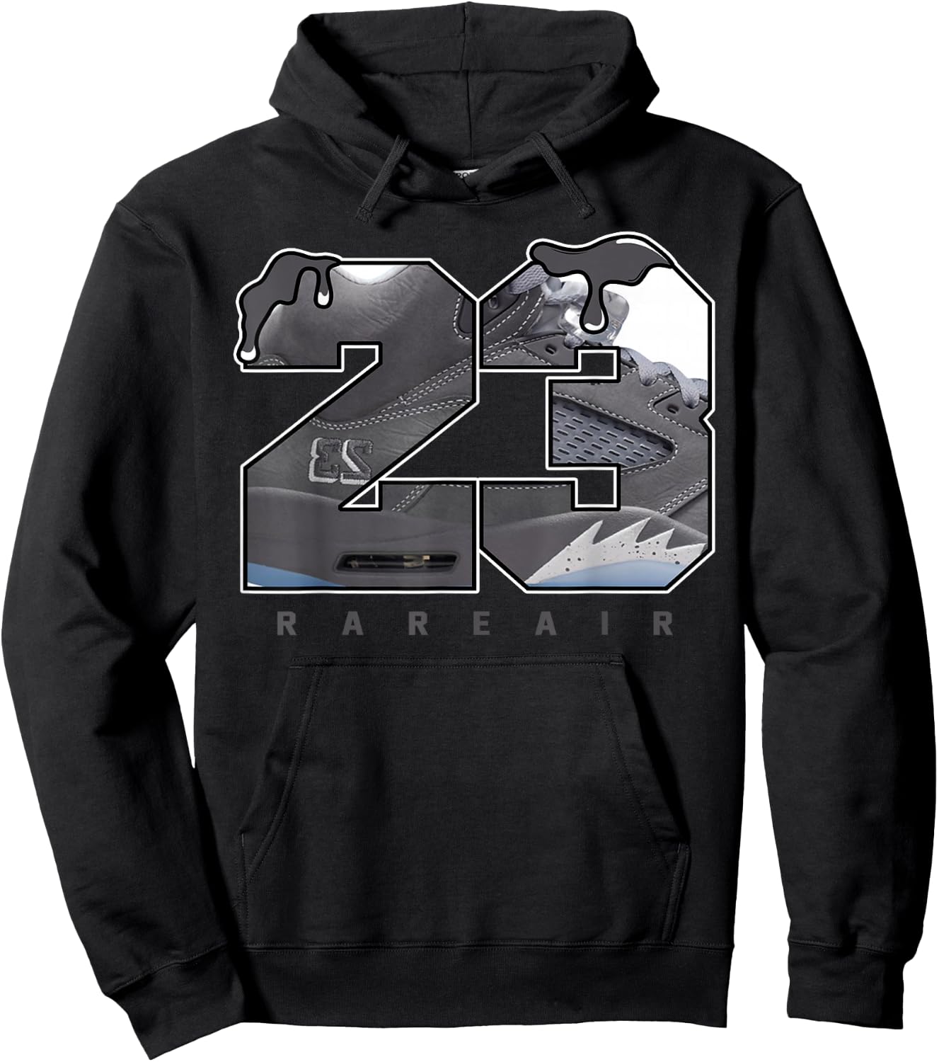 Wolf Grey 5s Matching Outfits Number 23 Drip Hoodie - Hoodie | Black