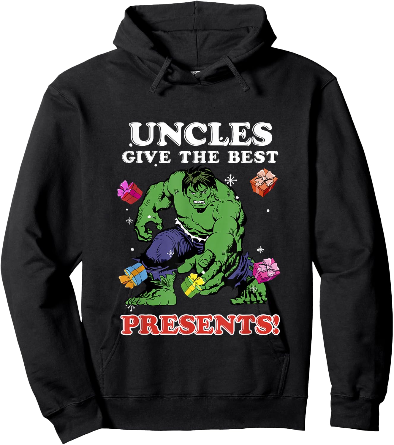 Marvel Comics Christmas Hulk Uncles Give The Best Presents Hoodie - Hoodie | Black