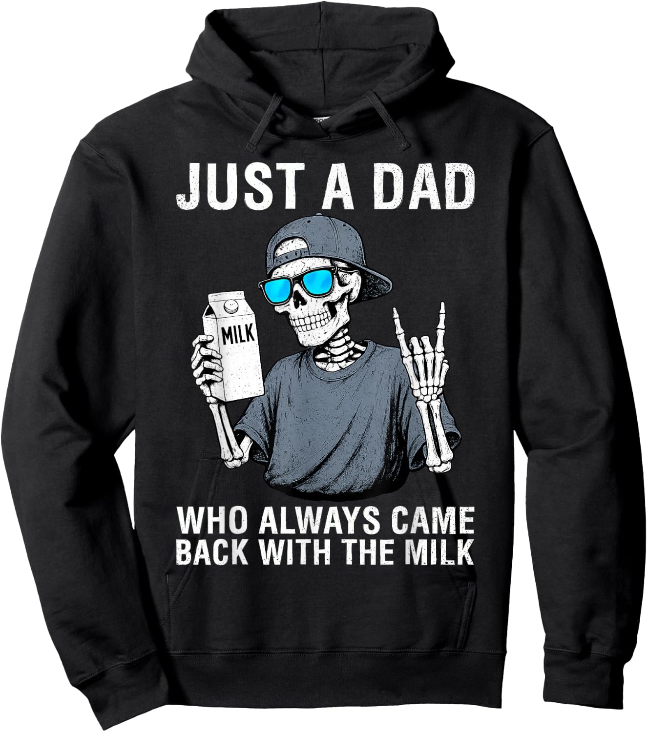 Just a Dad Who Always Came Back with The Milk Father's Day Hoodie - Hoodie | Black