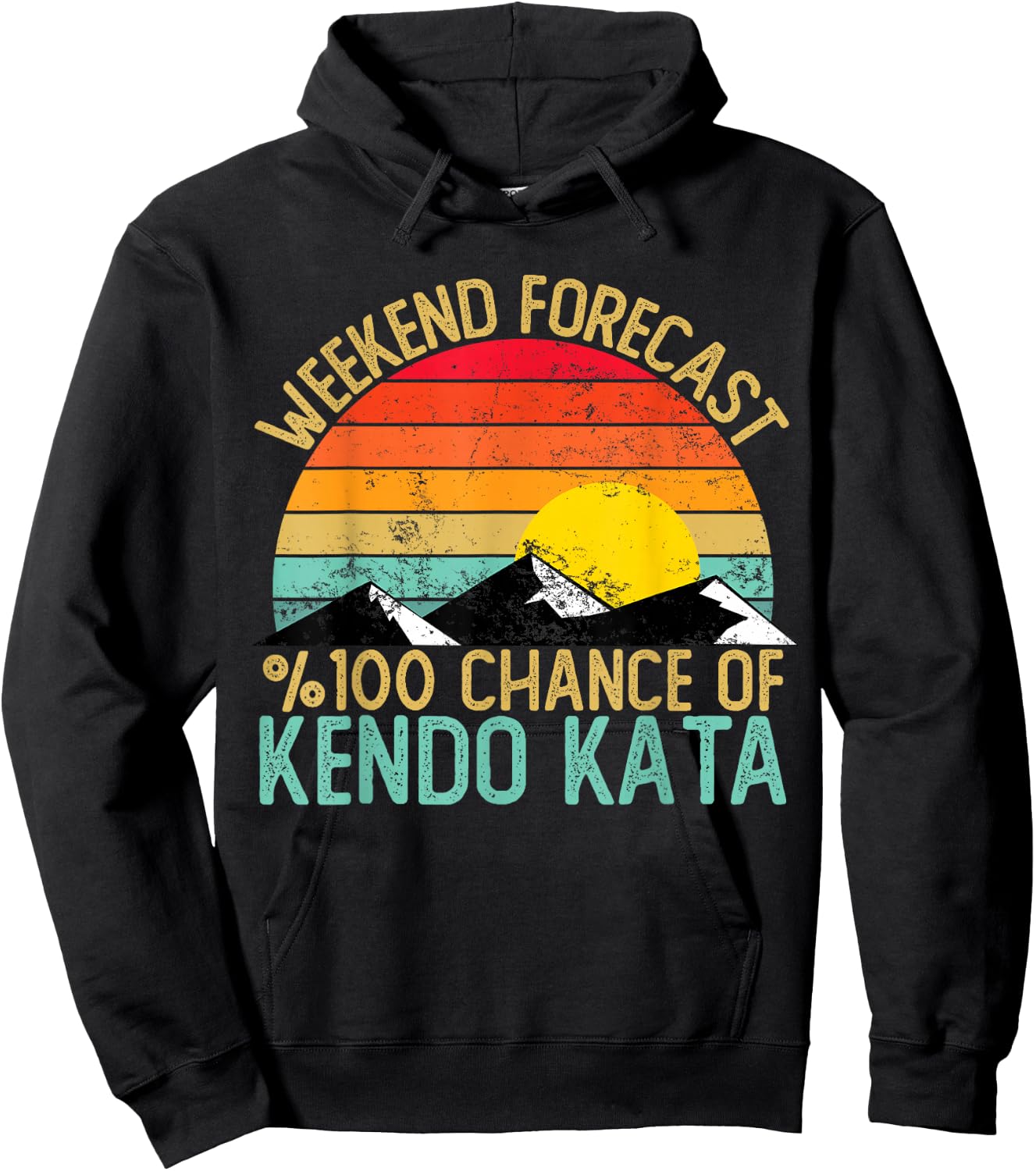 Weekend Forecast Kendo Kata Shirts Funny Retro Kendo Kata Hoodie - Hoodie | Black