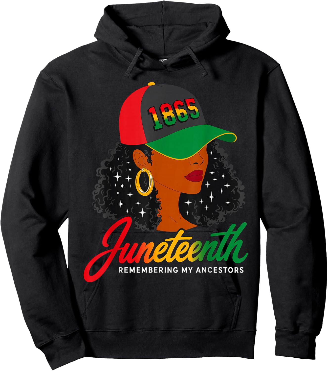 Juneteenth Remembering My Ancestors 1865 Black Woman Queen Hoodie - Hoodie | Black