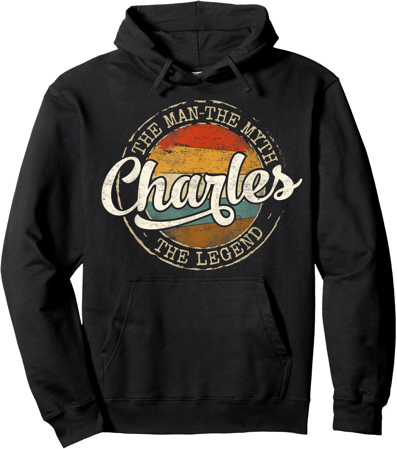 Charles The Man The Myth The Legend Vintage Name Hoodie - Hoodie | Black