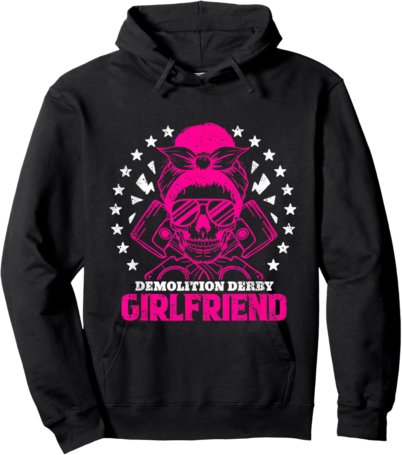 Skull Demolition Derby Girlfriend Girl Hoodie - Hoodie | Black