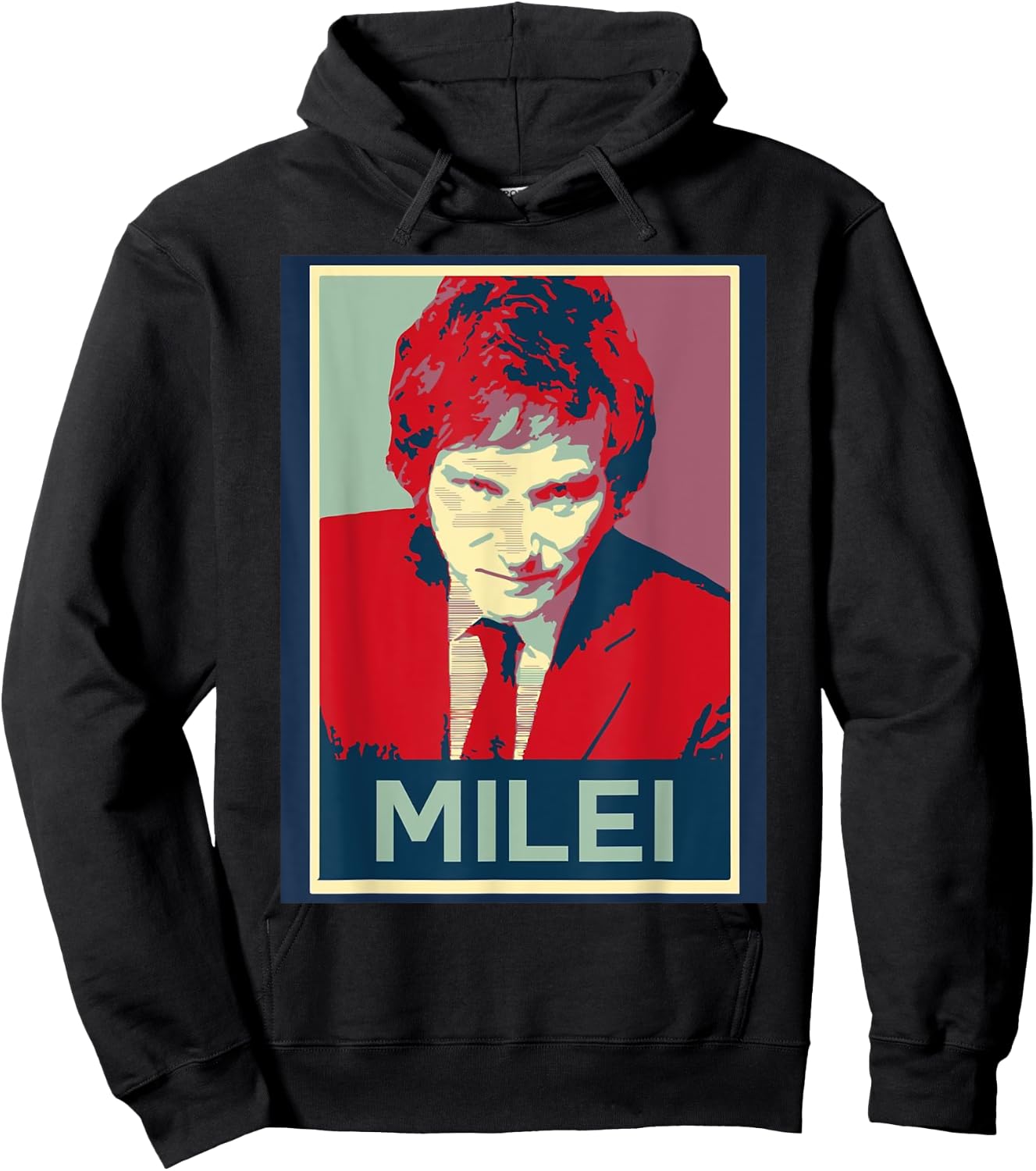 Peluca Milei - : Javier Milei Präsident - Schwarz, , Kurzarm, S, Polyester Hoodie - Hoodie | Black