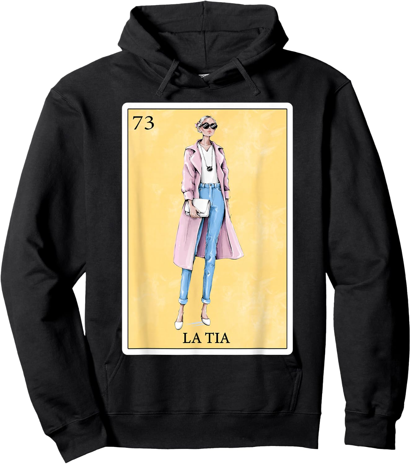 Funny Spanish-Mexican Bingo Gifts for Tia - La Tia Hoodie - Hoodie | Black