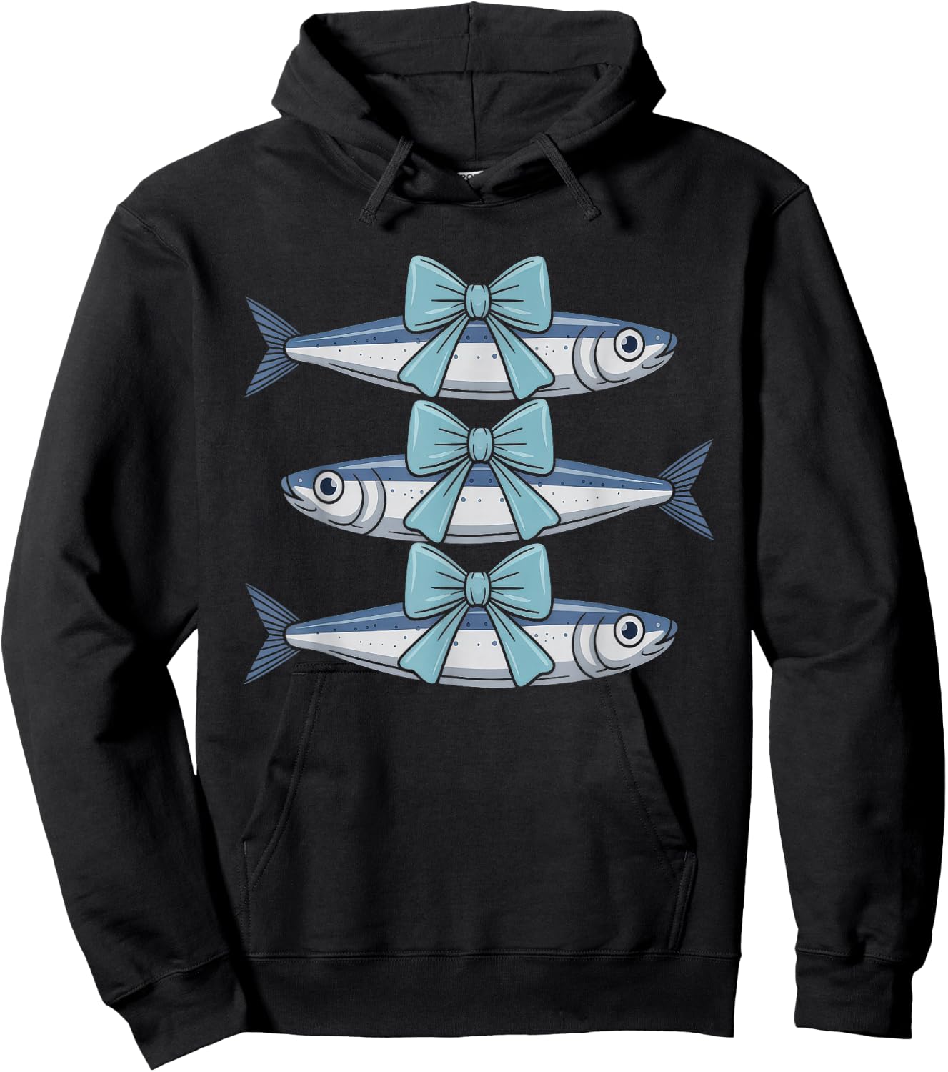 Bow Sardines Beach Women's Hoodie - Hoodie | Black