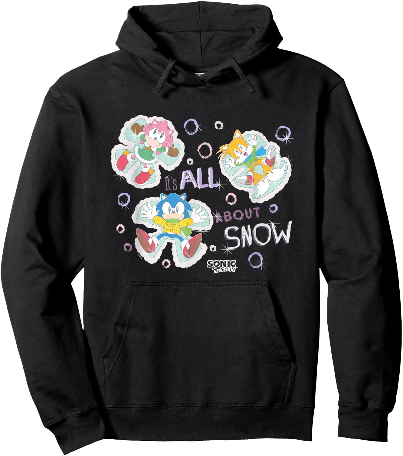 Sonic The Hedgehog Christmas It's All About Snow Vintage Hoodie - Hoodie | Black