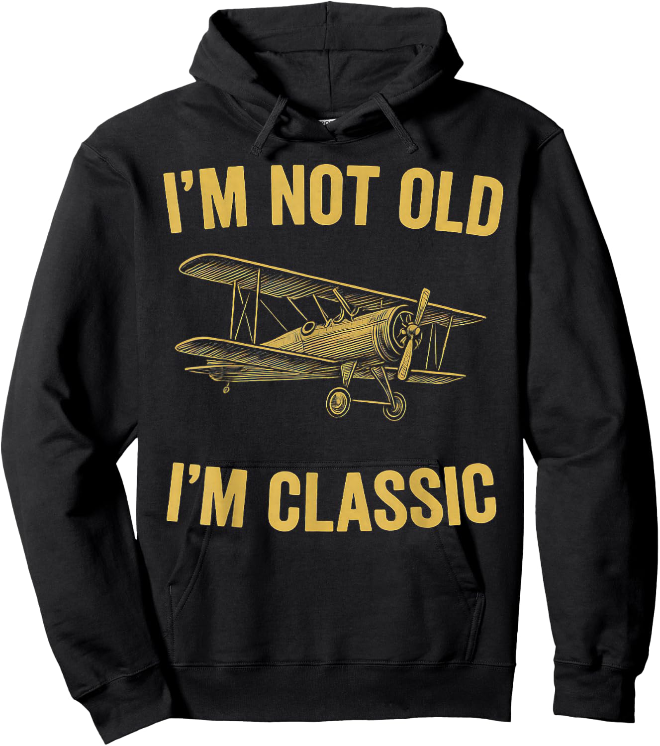 I'm Not Old I'm Classic Men Nostalgic 1900s Airplane Hoodie - Hoodie | Black