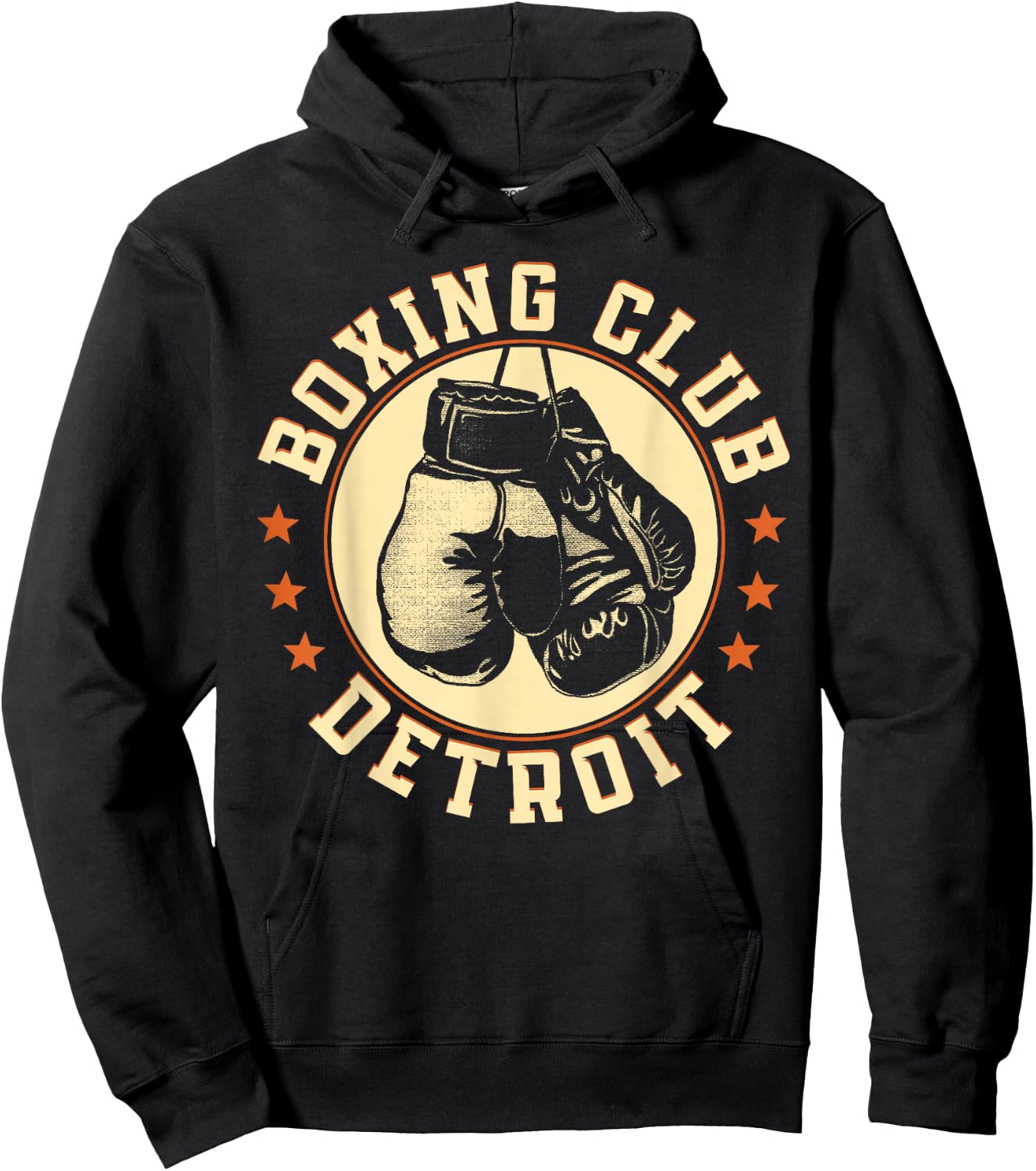 Boxing Club Detroit Gloves Graphic for a Boxing Lover Hoodie - Hoodie | Black
