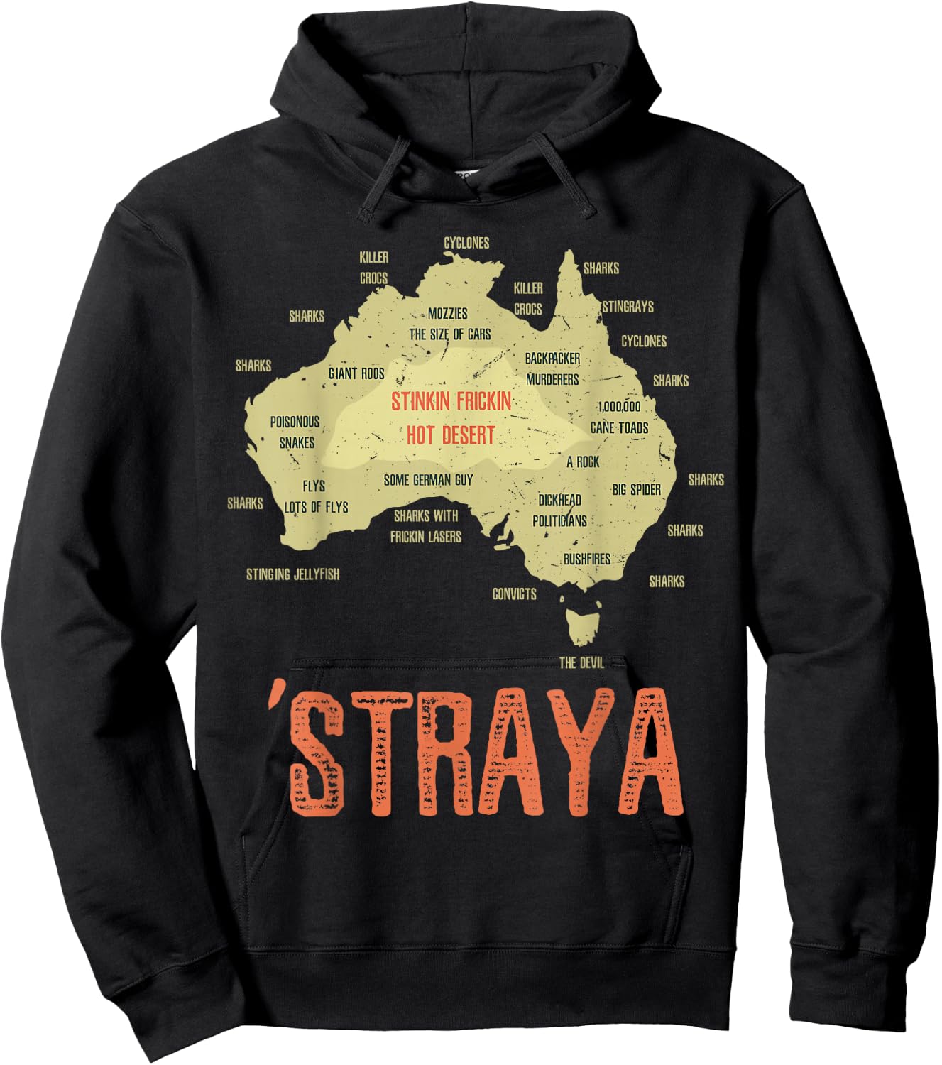 Retro Australia Day Australia Map Outback Australian Hoodie - Hoodie | Black