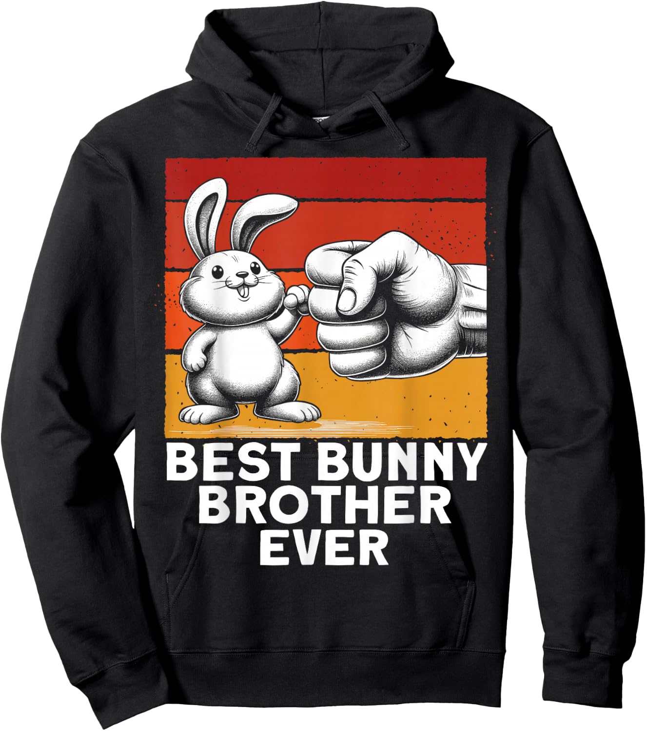 Best Bunny Brother Ever Funny Brother Bunny Hoodie - Hoodie | Black