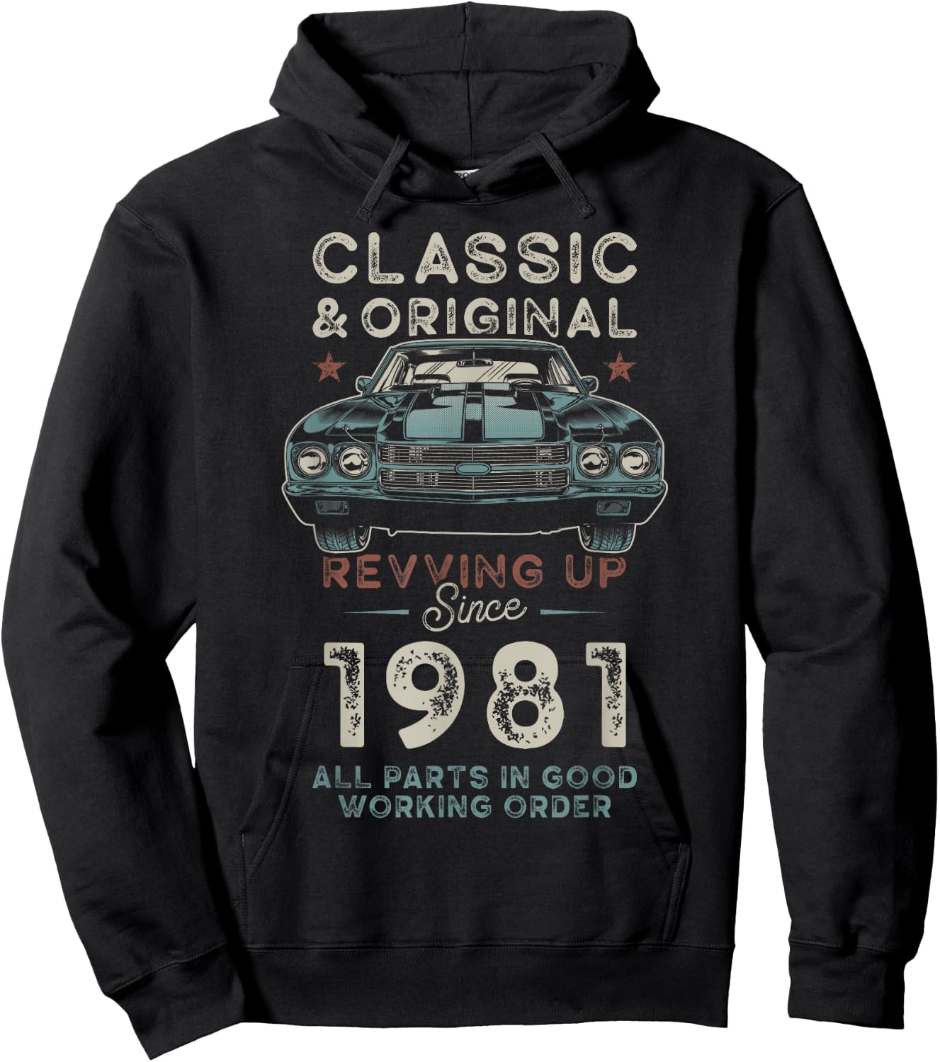 Né en 1981 Muscle Car 45e anniversaire Hoodie - Hoodie | Black