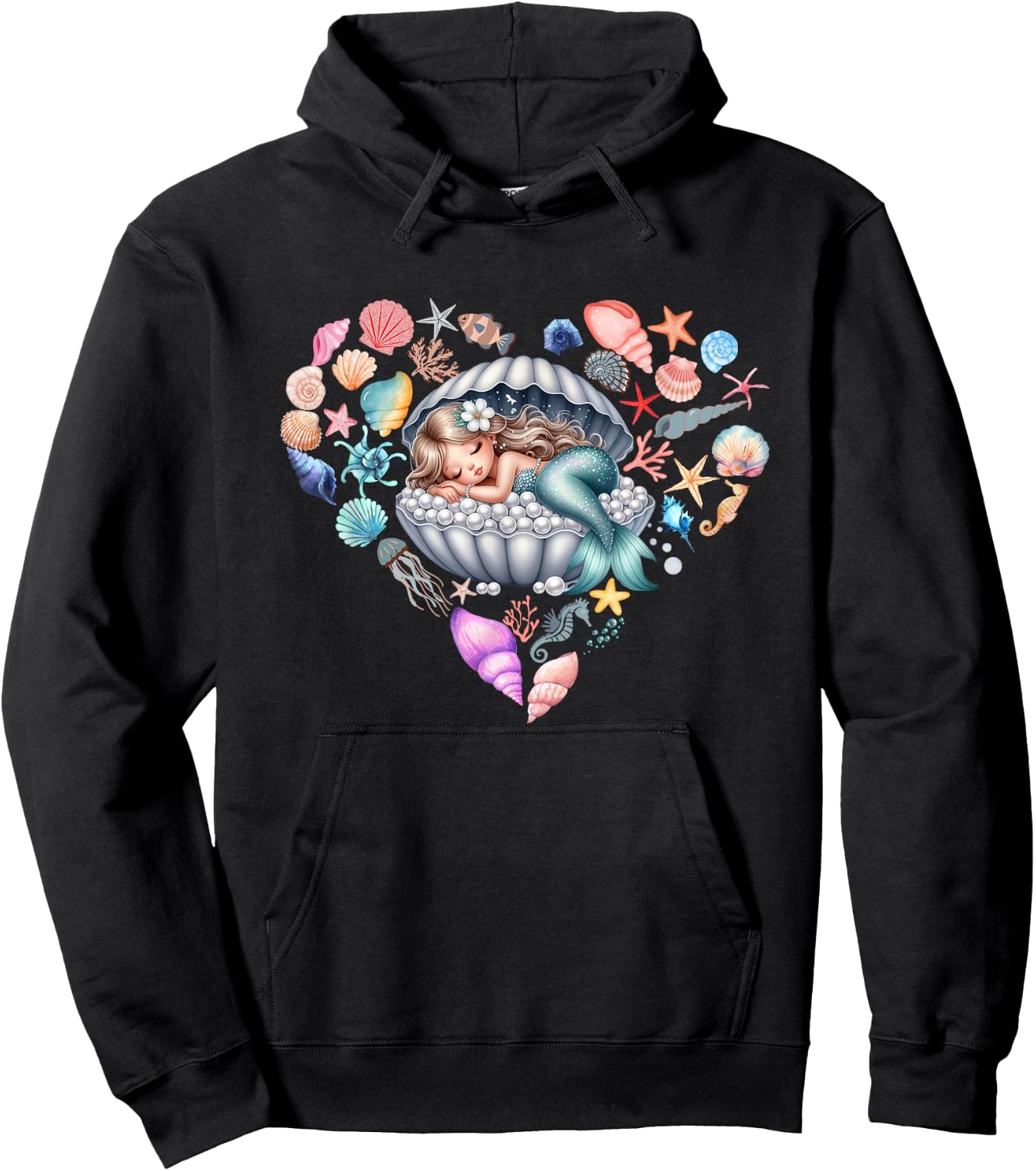 Sleeping Mermaid Underwater Love Hoodie - Hoodie | Black