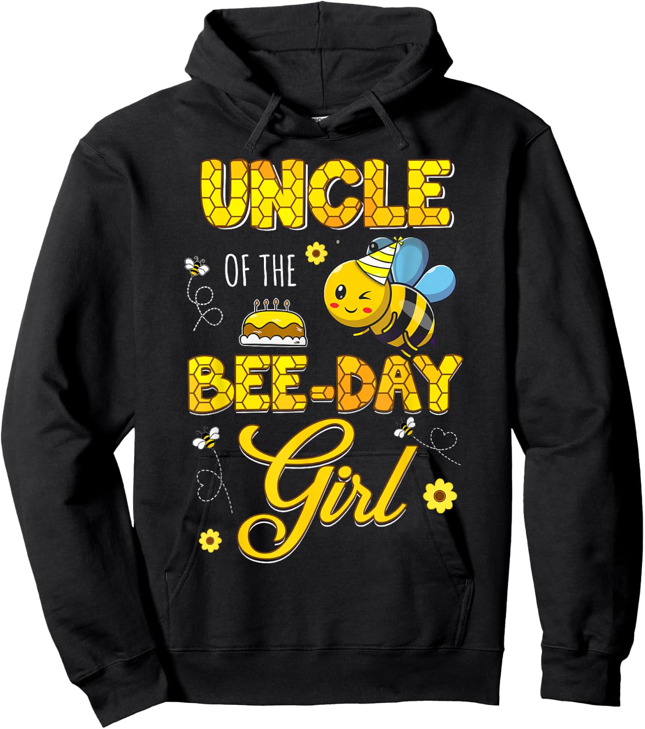 Uncle Of The Bee-Day Girl Hive Birthday Party Matching Hoodie - Hoodie | Black