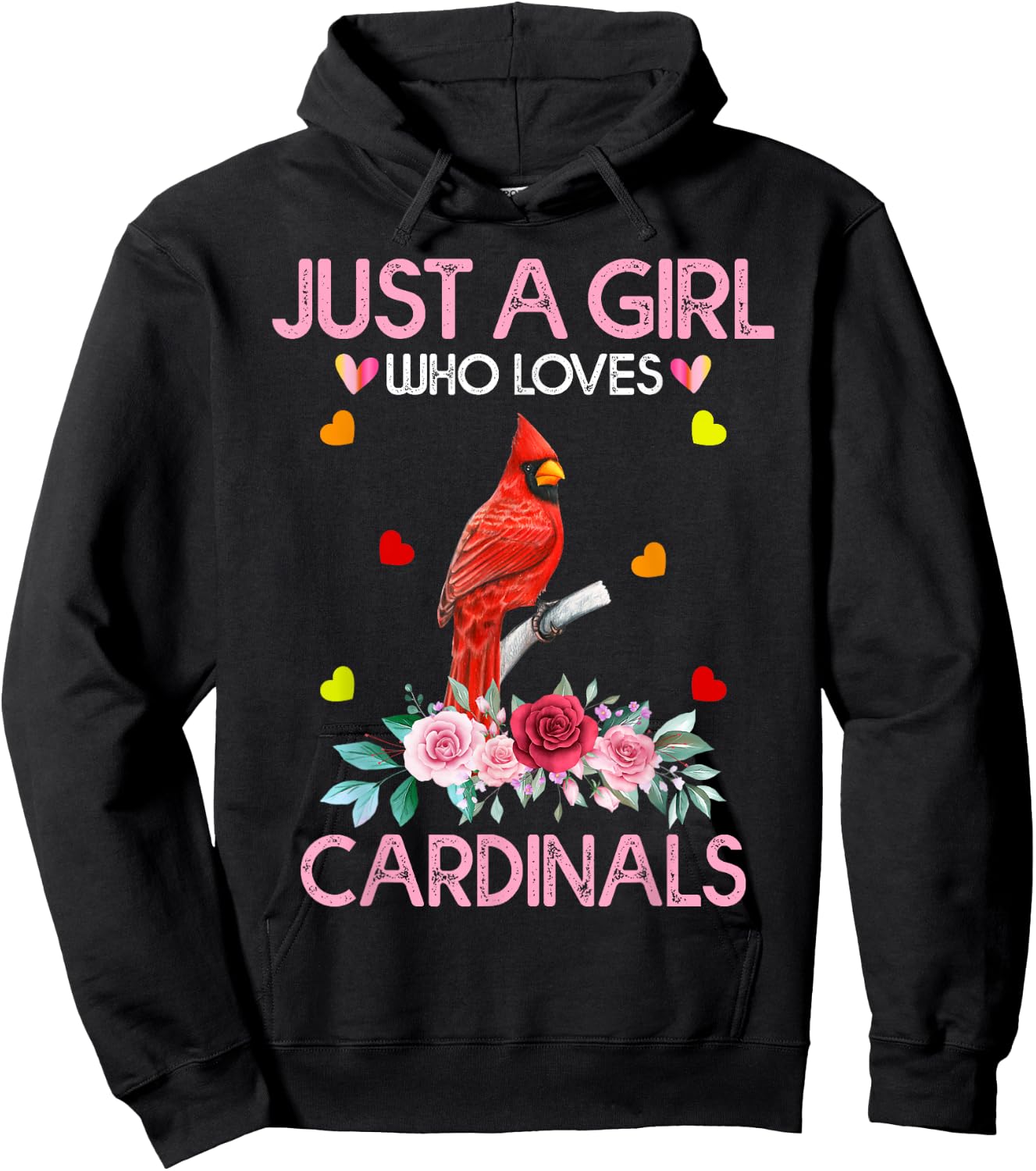 Cardinal Bird Just A Girl Who Loves Cardinals Hoodie - Hoodie | Black