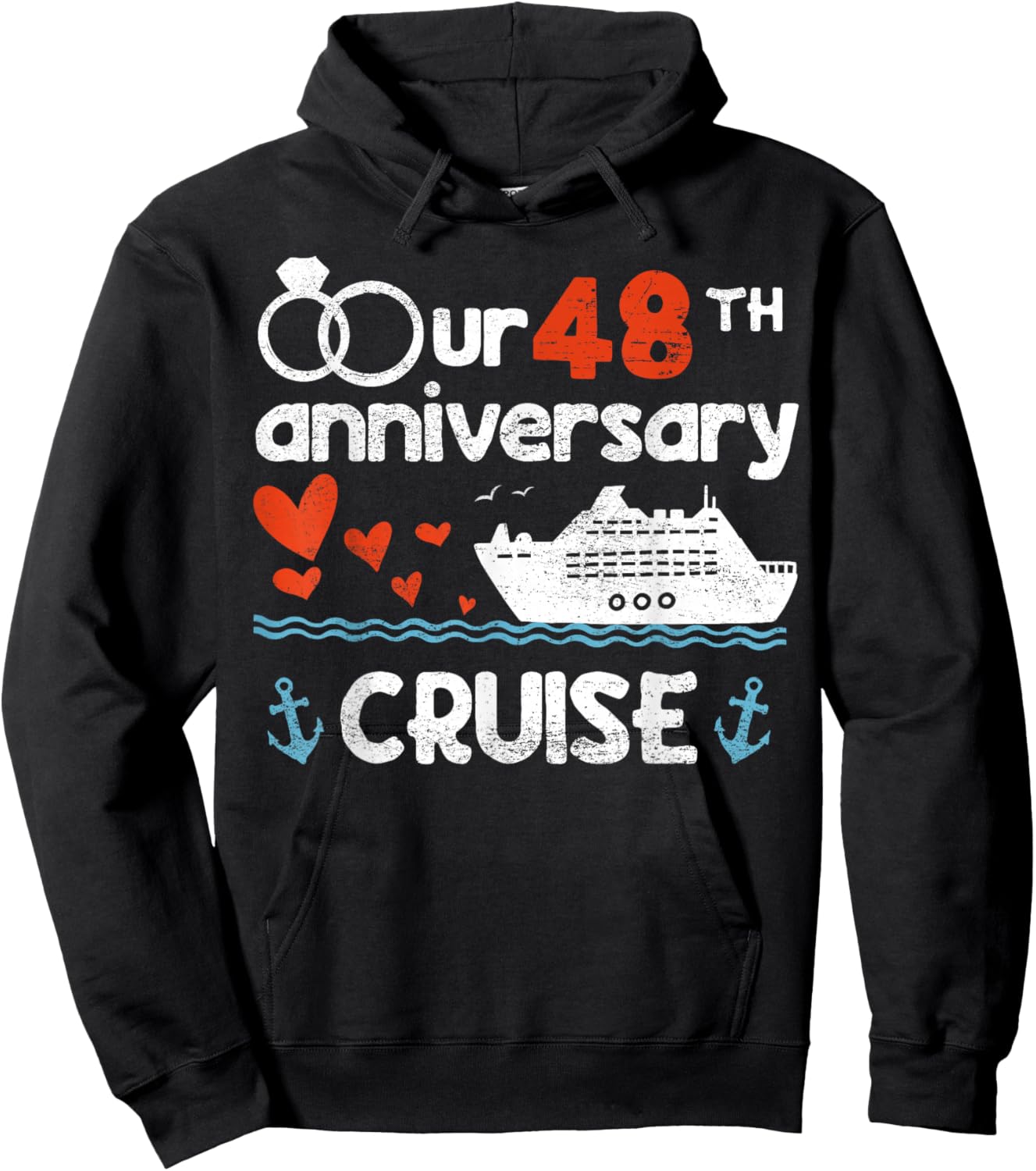 Our 48th Wedding Anniversary Cruise 48 Years Anniversary Hoodie - Hoodie | Black