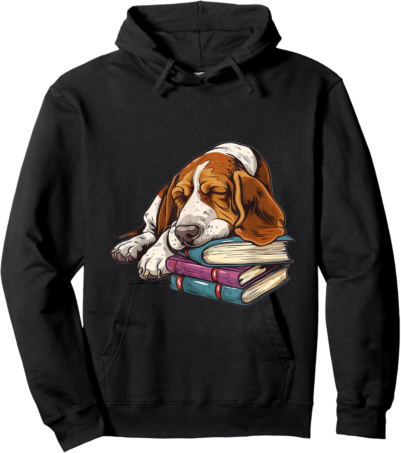 Basset Hound Books Dog Breed Graphic Hoodie - Hoodie | Black