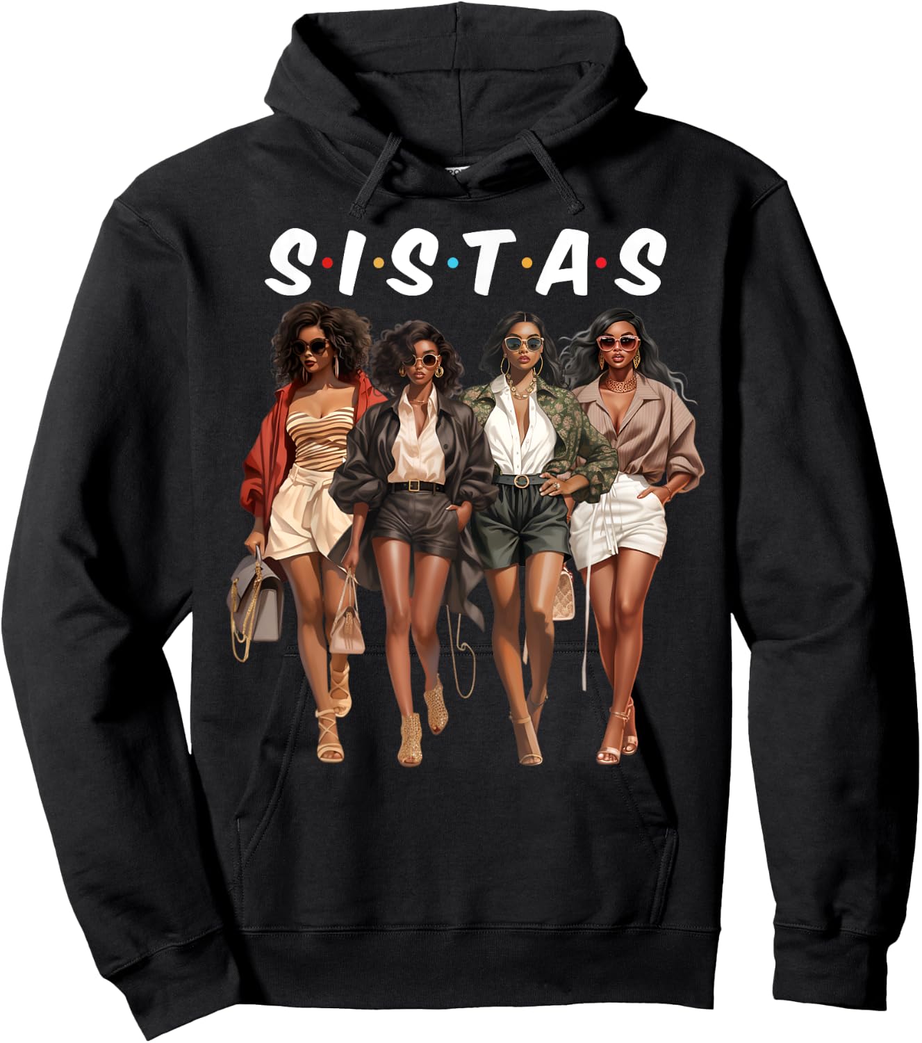 Sistas Afro Women Together African American Women Girls Trip Hoodie - Hoodie | Black
