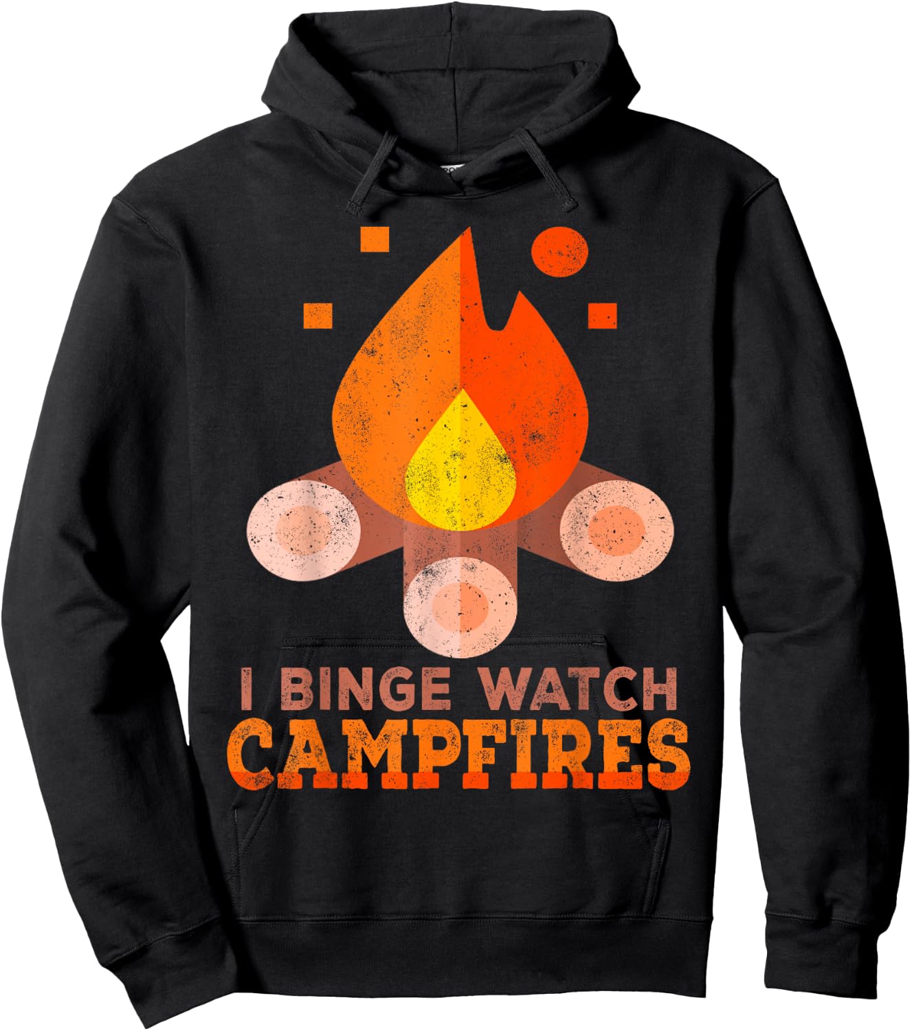 I Binge Watch Campfires Shirt Funny Camping Hoodie - Hoodie | Black