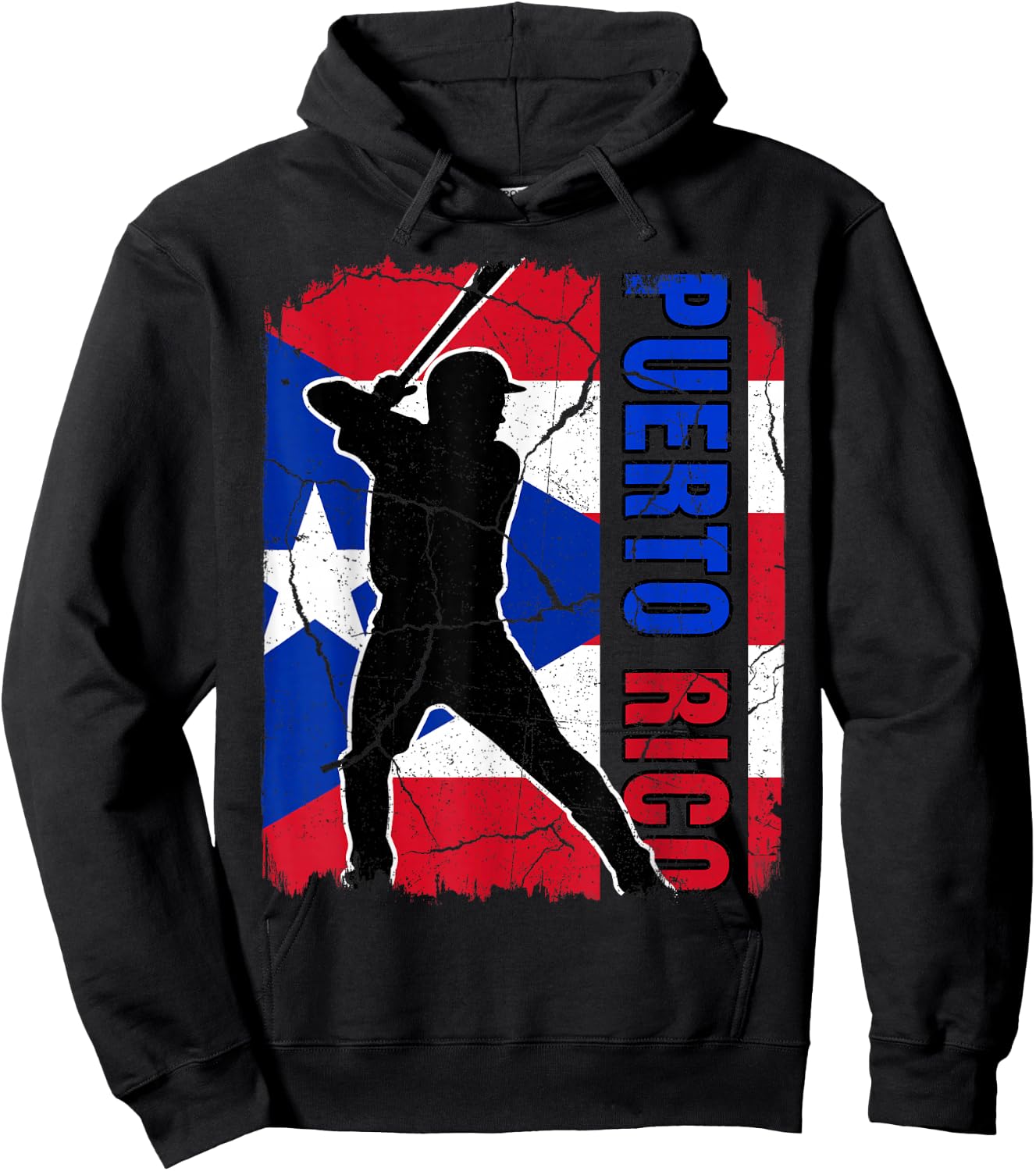 Puerto Rican Baseball Player Puerto Rico Flag Baseball Fans Hoodie - Hoodie | Black