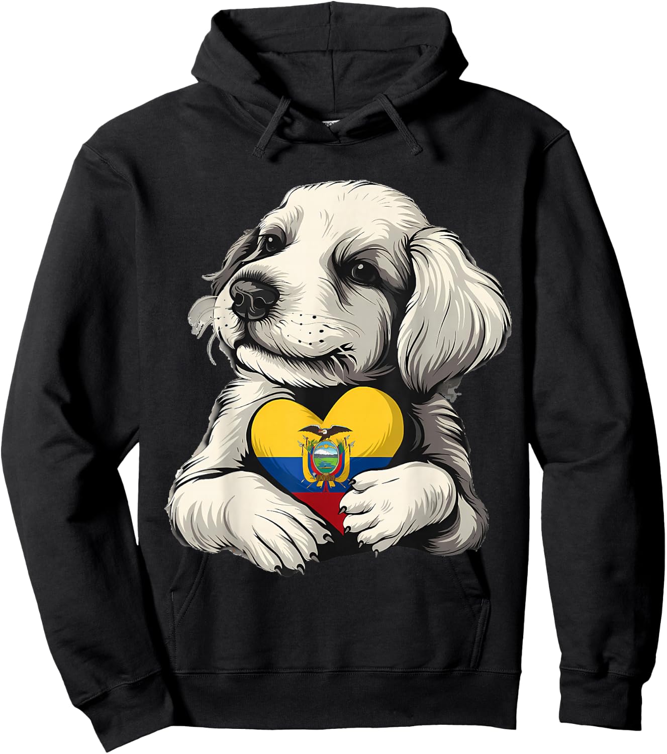 Ecuador Flag Dog Ecuadorian Roots Hoodie - Hoodie | Black