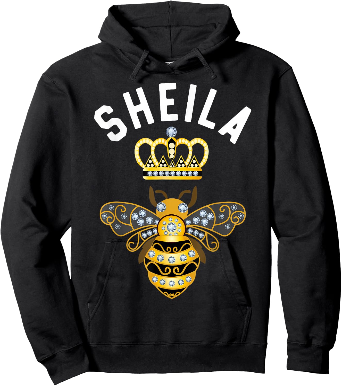Sheila Name Sheila Birthday Gifts Queen Crown Bee Sheila Hoodie - Hoodie | Black
