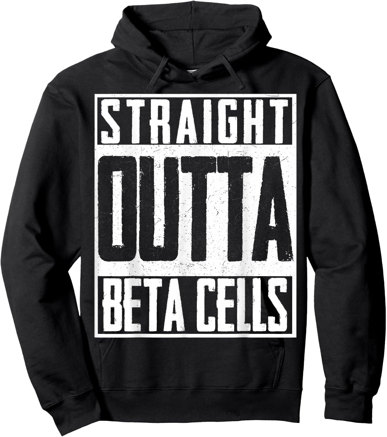 Straight Outta Beta Cells Diabetes Suppport Insulin Hoodie - Hoodie | Black