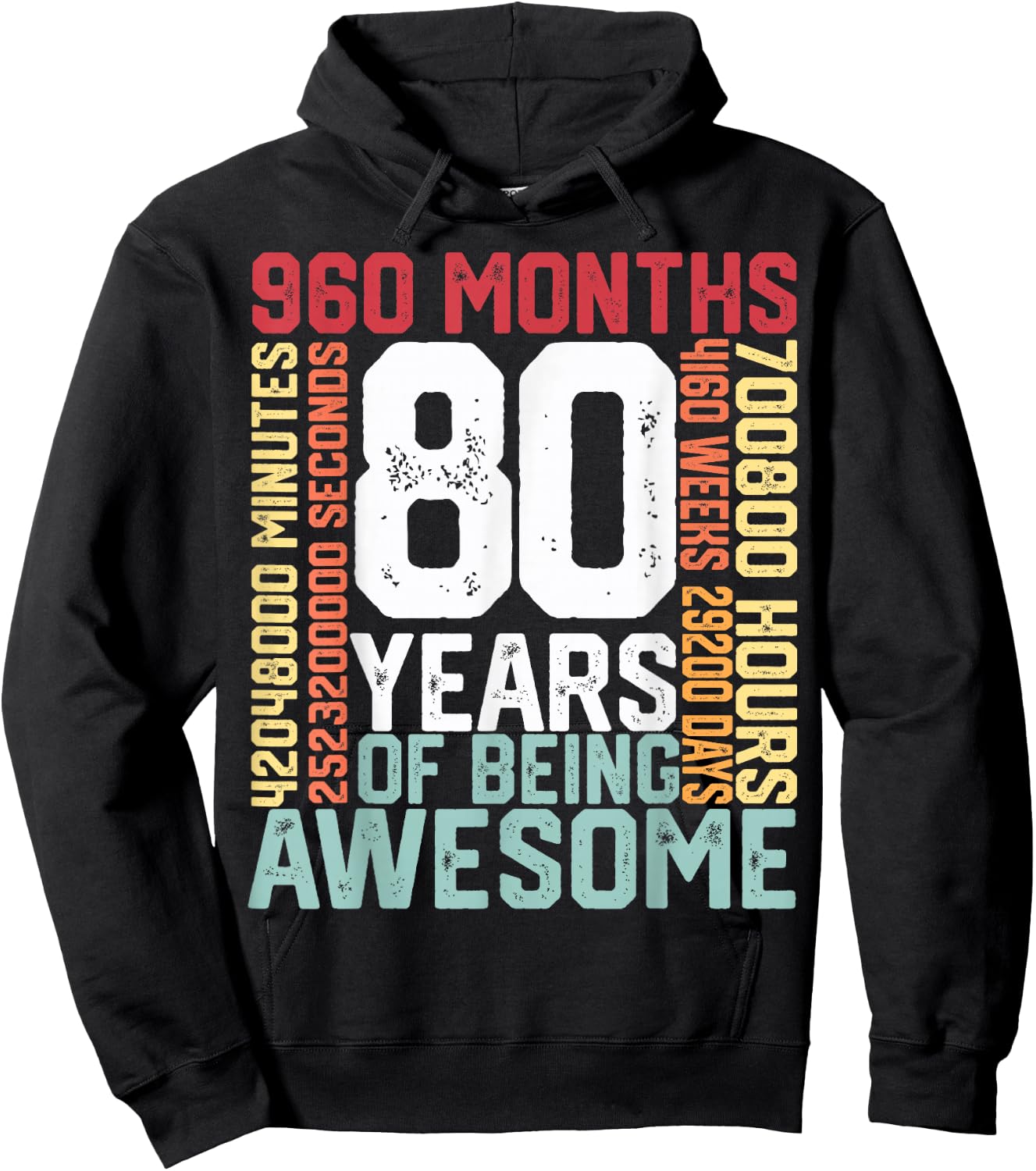 80 years of being Awesome Months weeks days special birthday Hoodie - Hoodie | Black