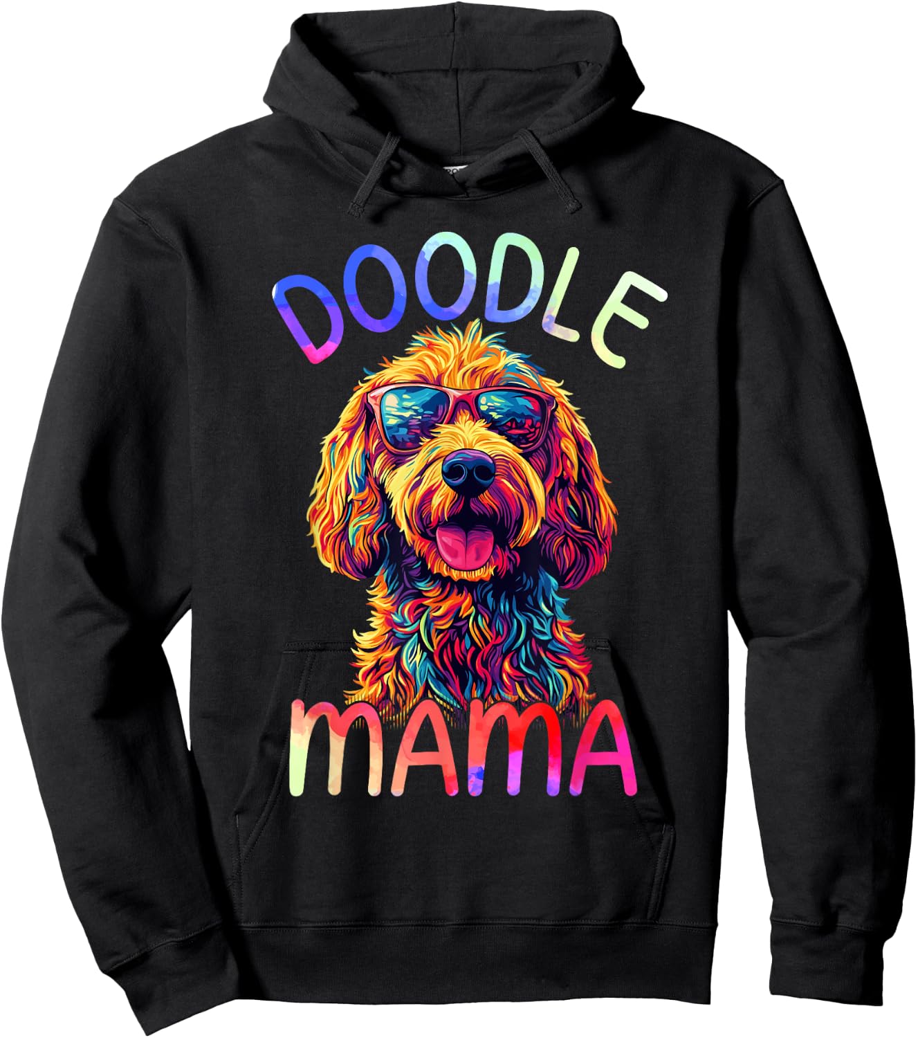 Goldendoodle Mom Mama Colorful Pop Art Goldendoodle Hoodie - Hoodie | Black