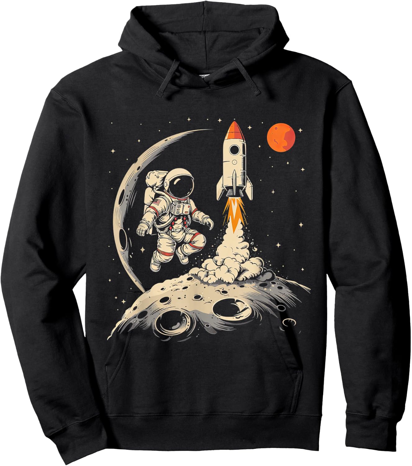 Weltraum Rakete und Astronaut Raumschiff Kinder Hoodie - Hoodie | Black