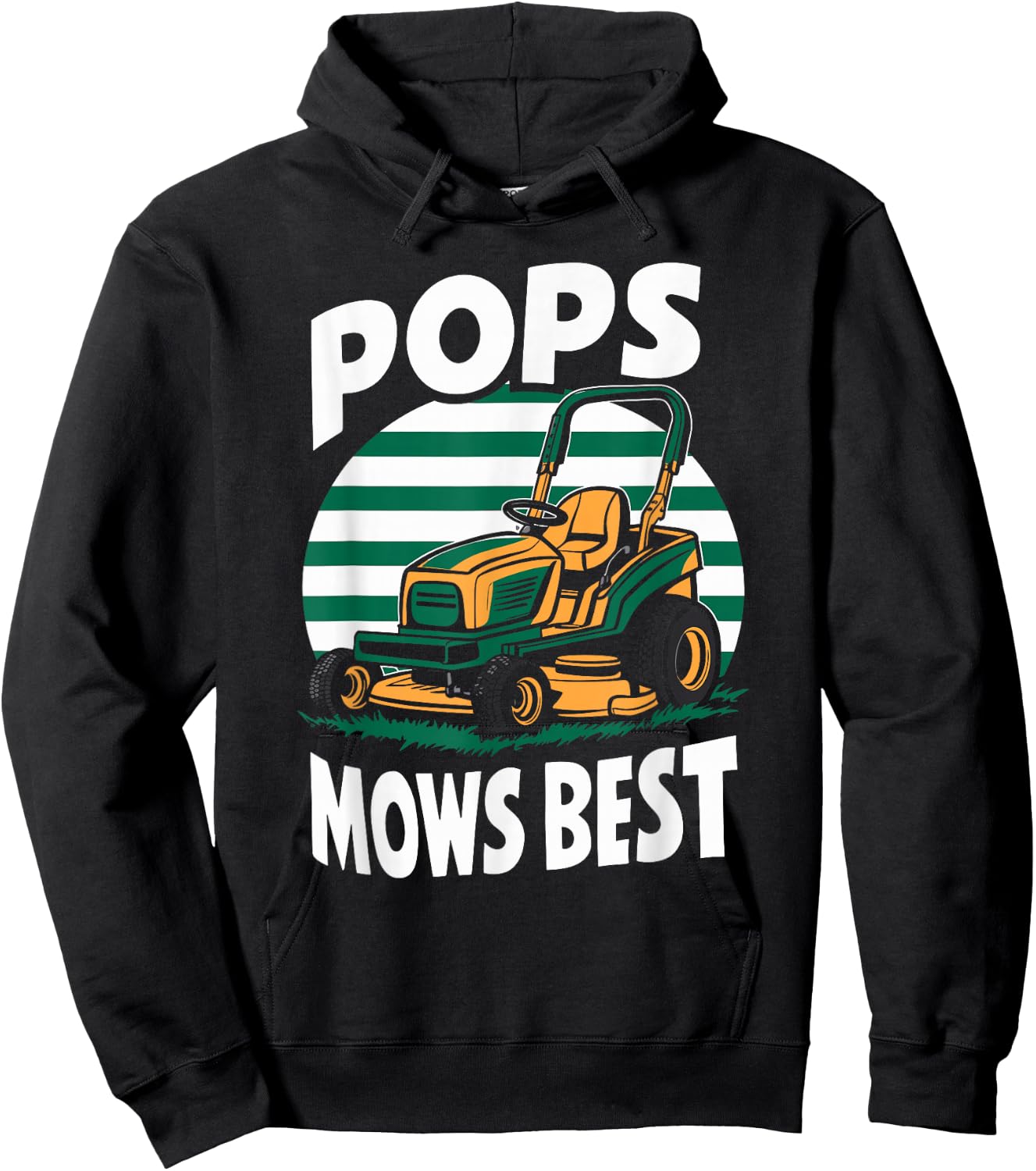 Pops Mows Best Lawn Care Pops Humor Hoodie - Hoodie | Black