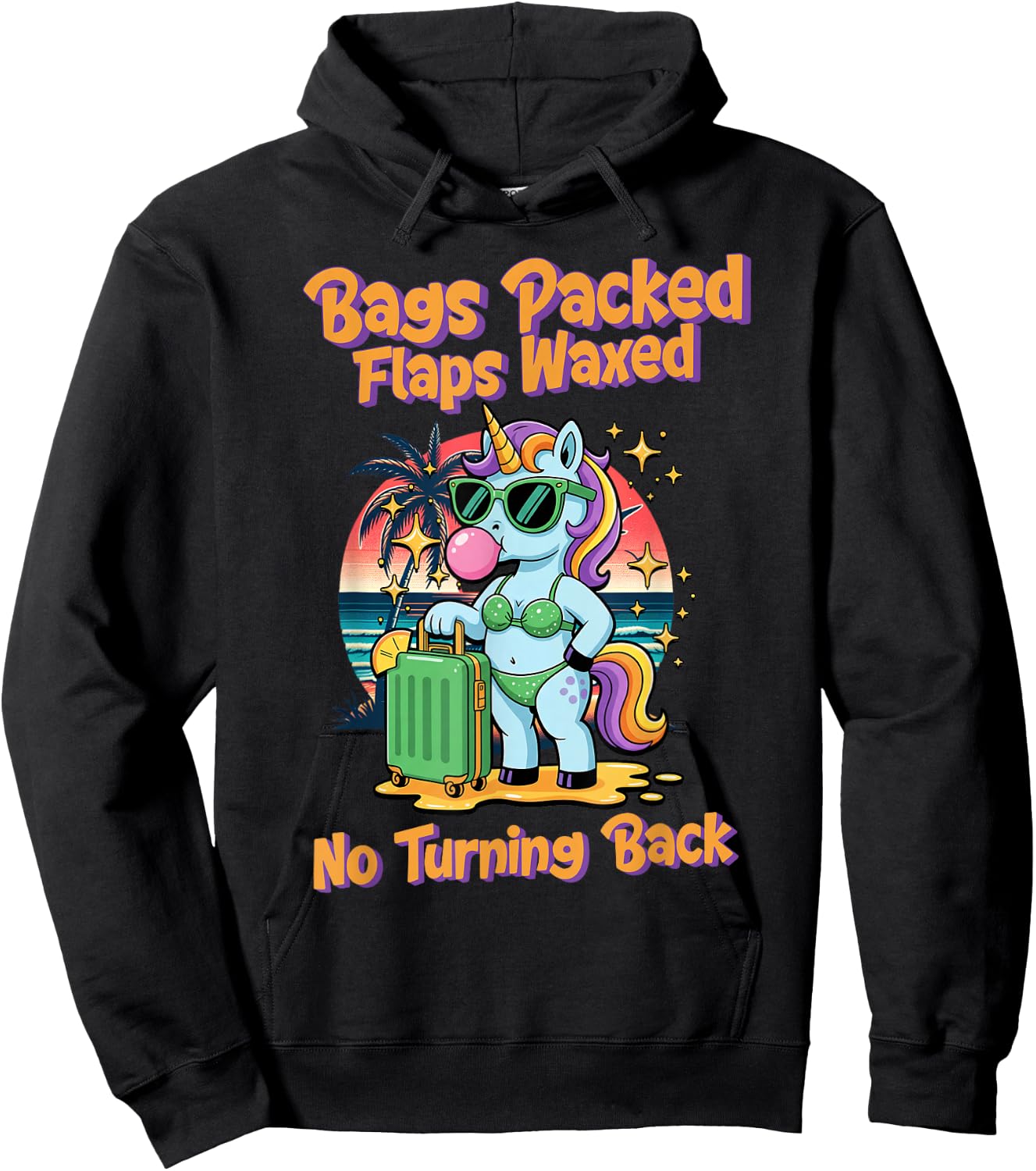 Bags Packed Flaps Waxed Unicorn Funny Embarrassing Adult Hoodie - Hoodie | Black