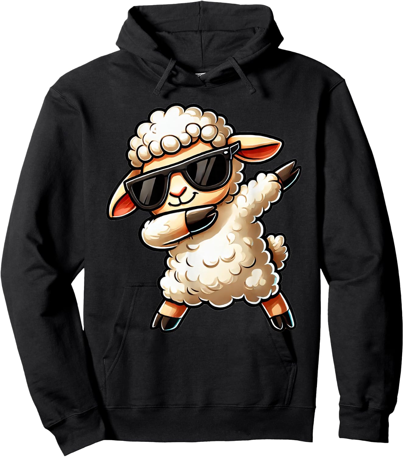 Dabbing Sheep Funny Sheep on Dabben Gift Sheep , black Hoodie - Hoodie | Black