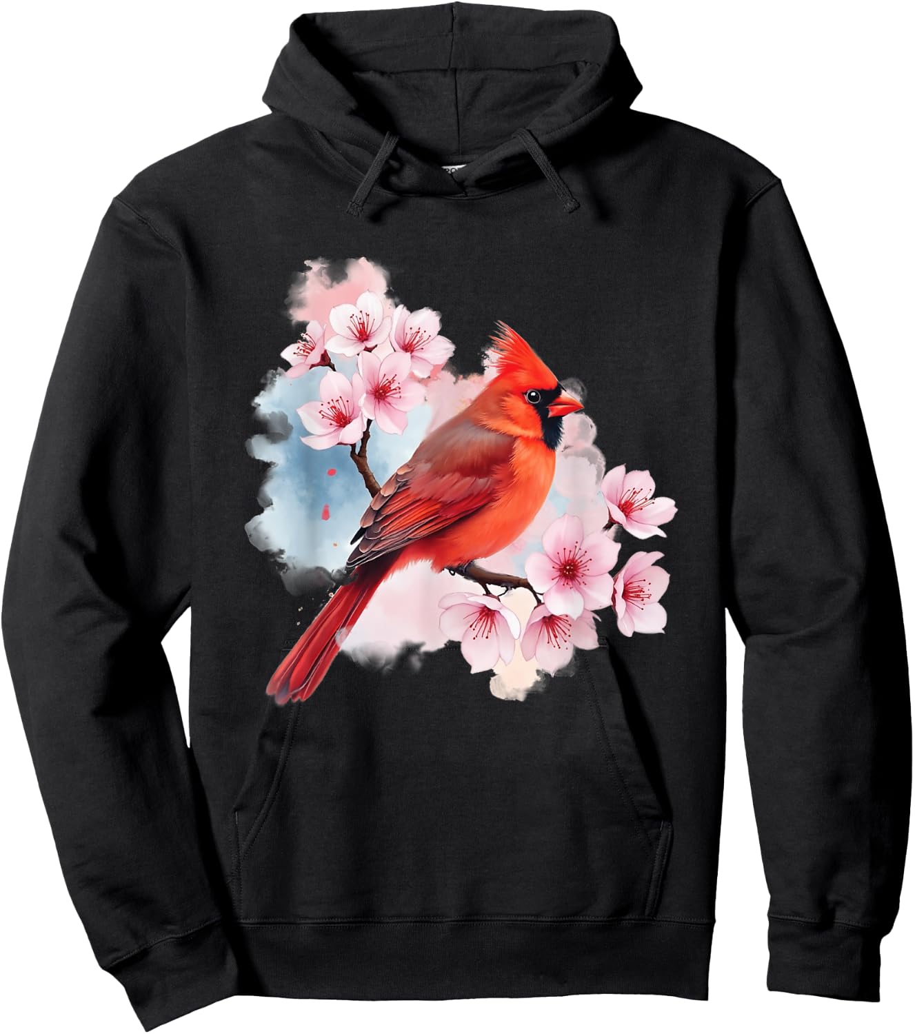 Watercolor Red Cardinal - Birding Bird Watching Bird Watcher Hoodie - Hoodie | Black
