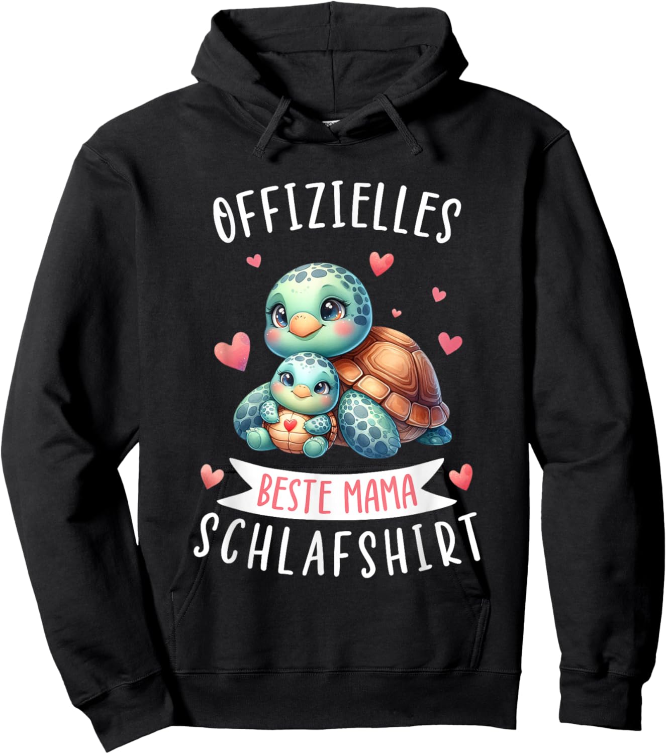 Official Best Mum Sleep Shirt Mother's Day Turtle Hoodie - Hoodie | Black