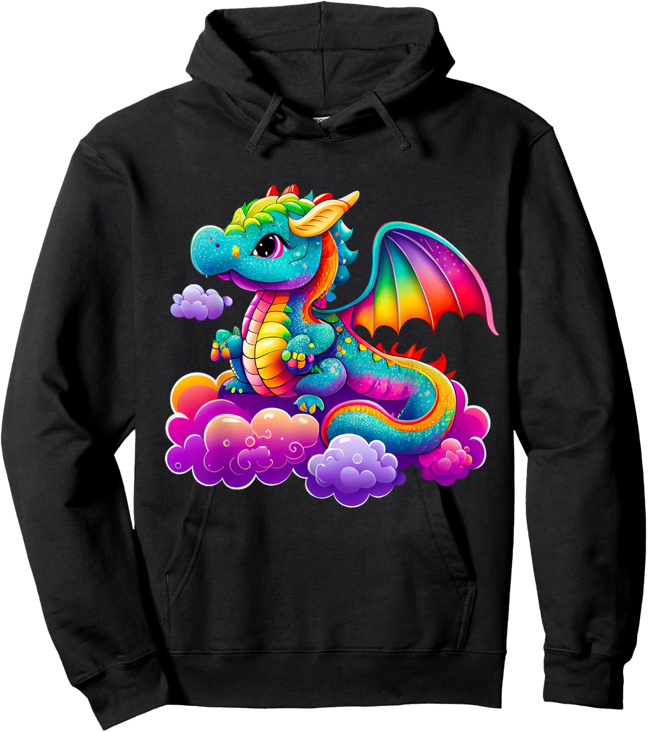 Dragon Children's Women's Men's Small Cute Dragon Animal , black Hoodie - Hoodie | Black