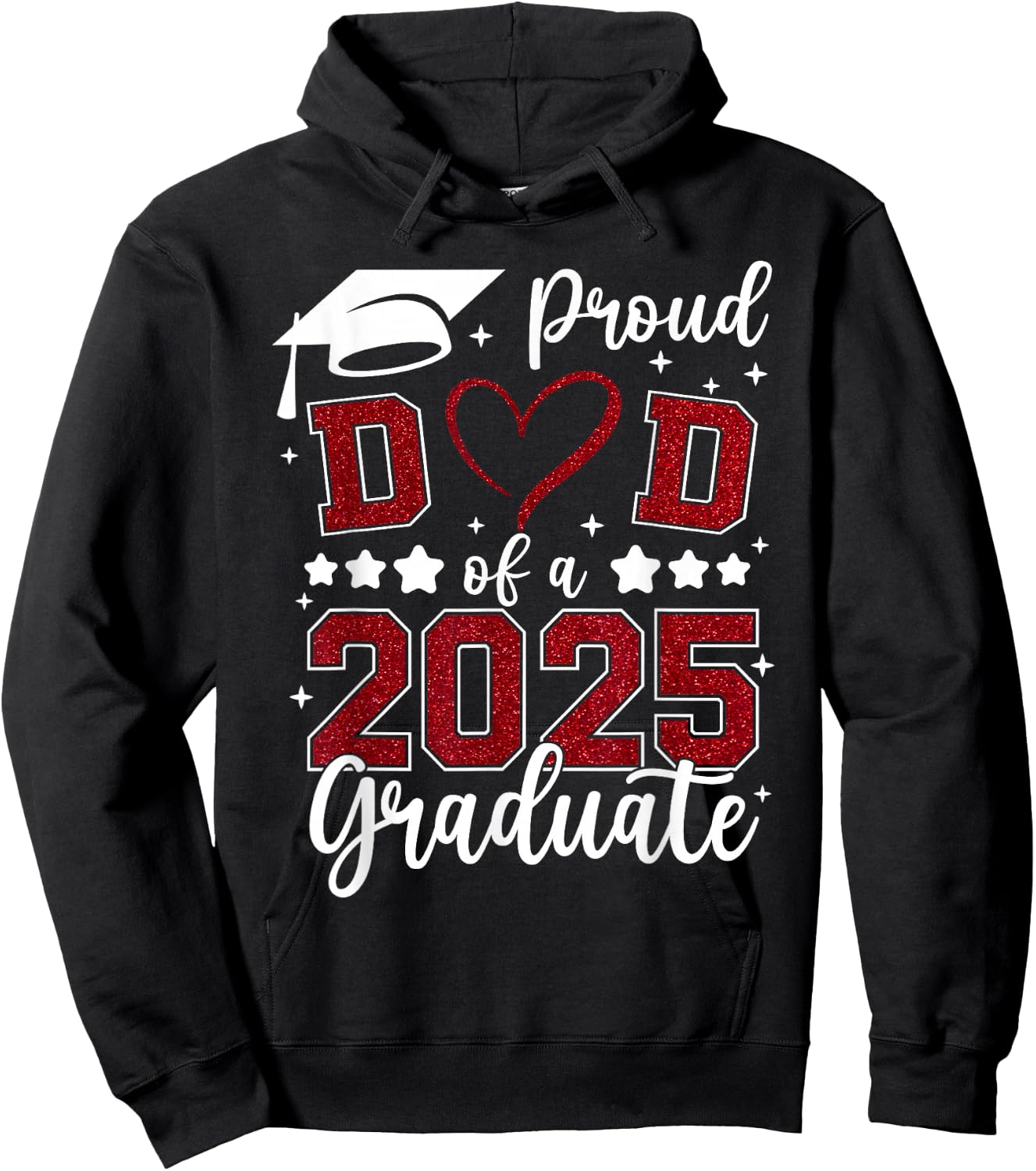 Proud Dad of 2025 Senior Graduate Matching Family Graduation Hoodie - Hoodie | Black